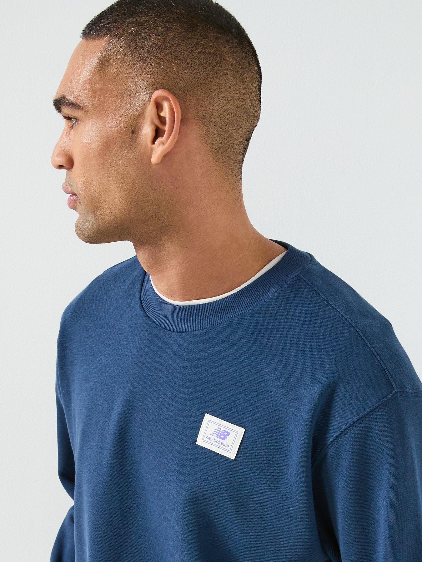 Image 4 of 6 of New Balance Mens Woven Label Crew - Blue