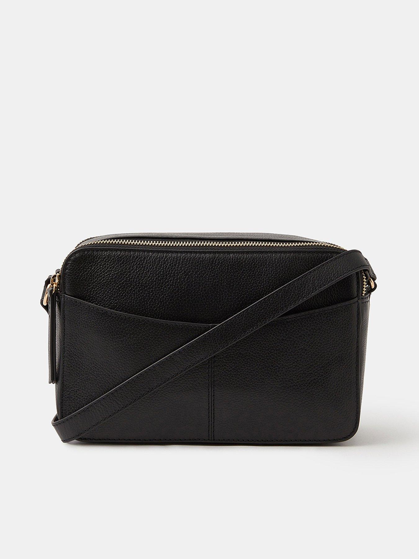 Accessorize Leather Double Zip Camera Bag