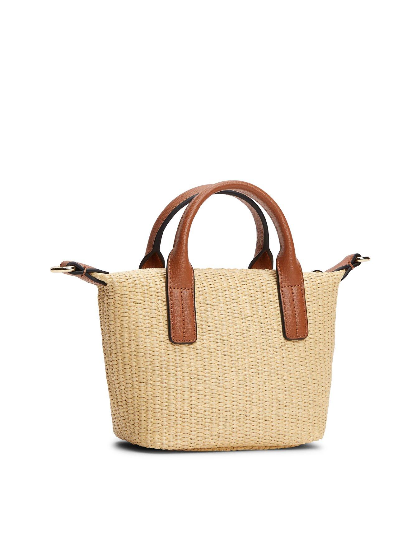 Image 2 of 4 of Tommy Hilfiger Raffia Crossbody Tote Bag - Beige