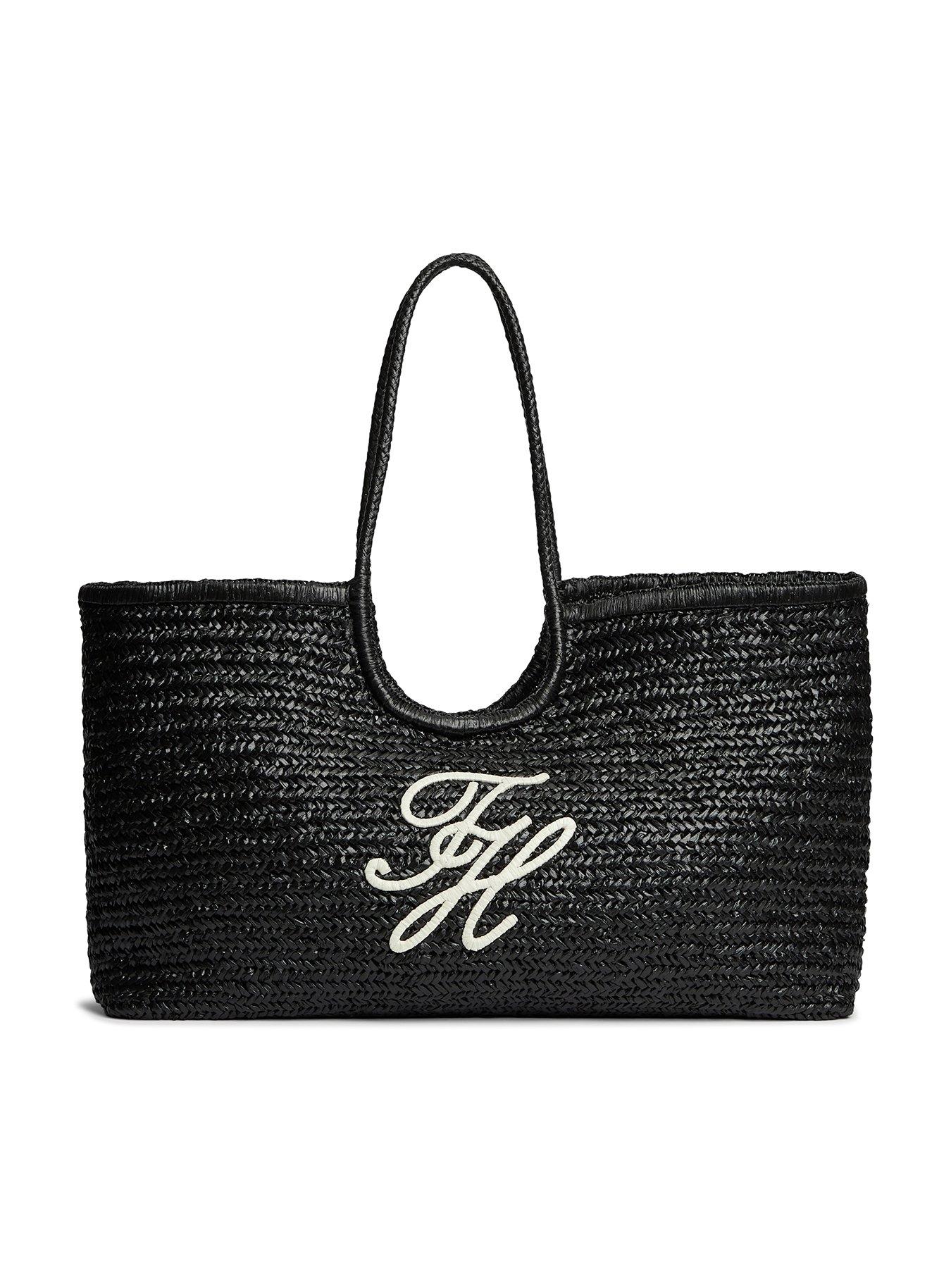 Image 1 of 4 of Tommy Hilfiger Th Elev Summ Maxi Tote Raffia - Black