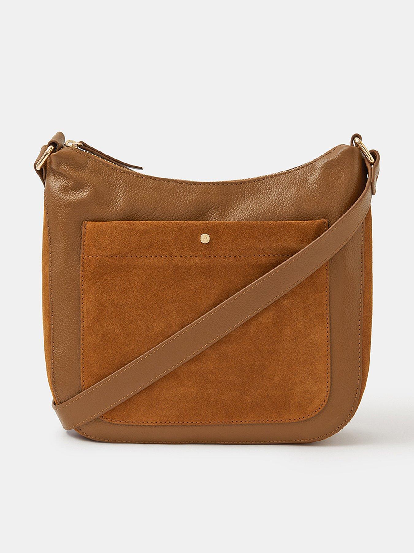 Image 1 of 4 of Accessorize Leather Messenger Cross-body Bag