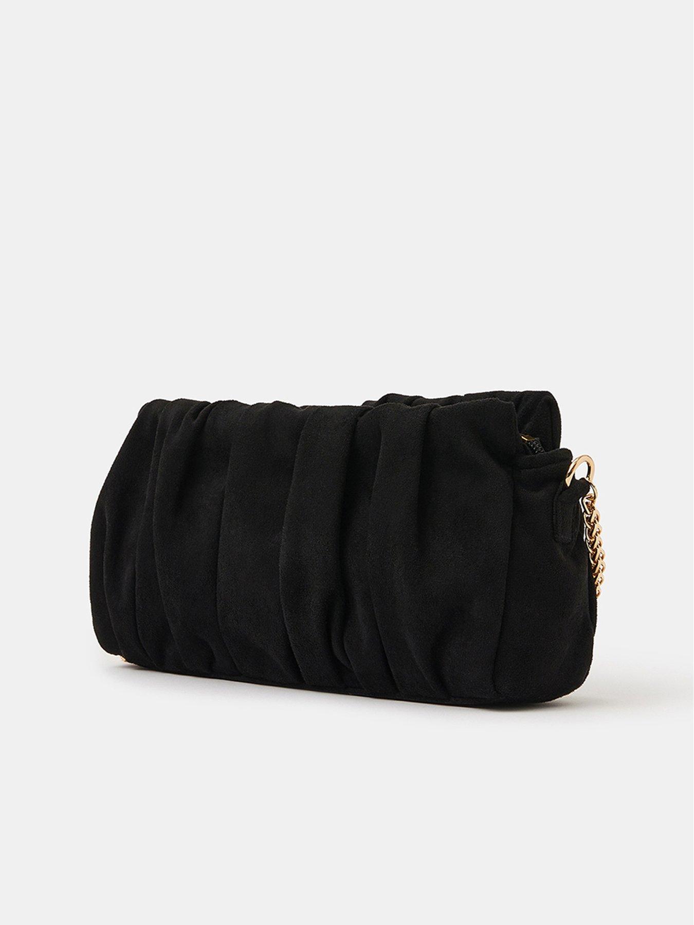 Image 3 of 5 of Accessorize Suedette Ruched Clutch Bag