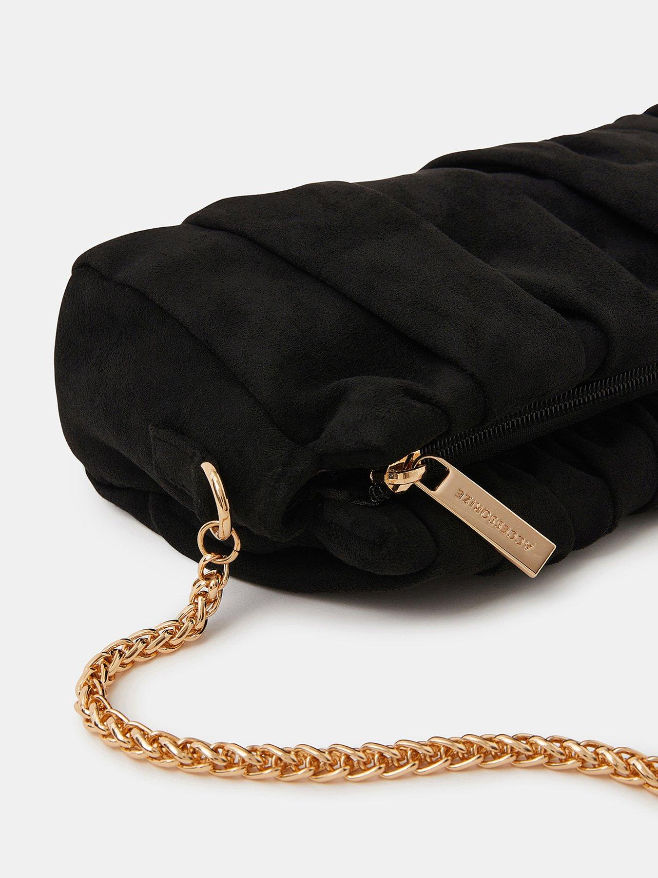 Image 4 of 5 of Accessorize Suedette Ruched Clutch Bag