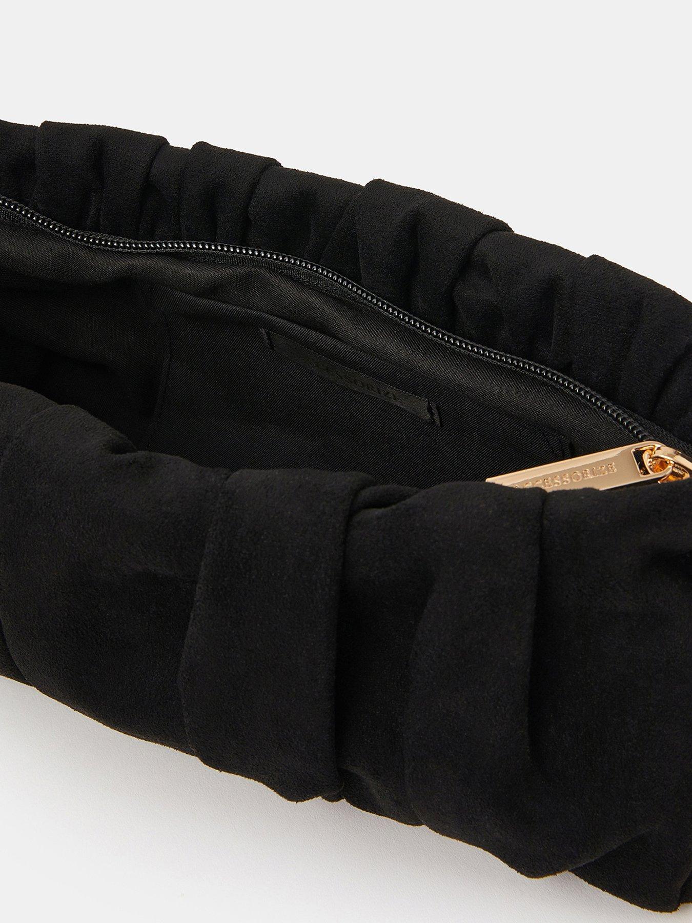 Image 5 of 5 of Accessorize Suedette Ruched Clutch Bag