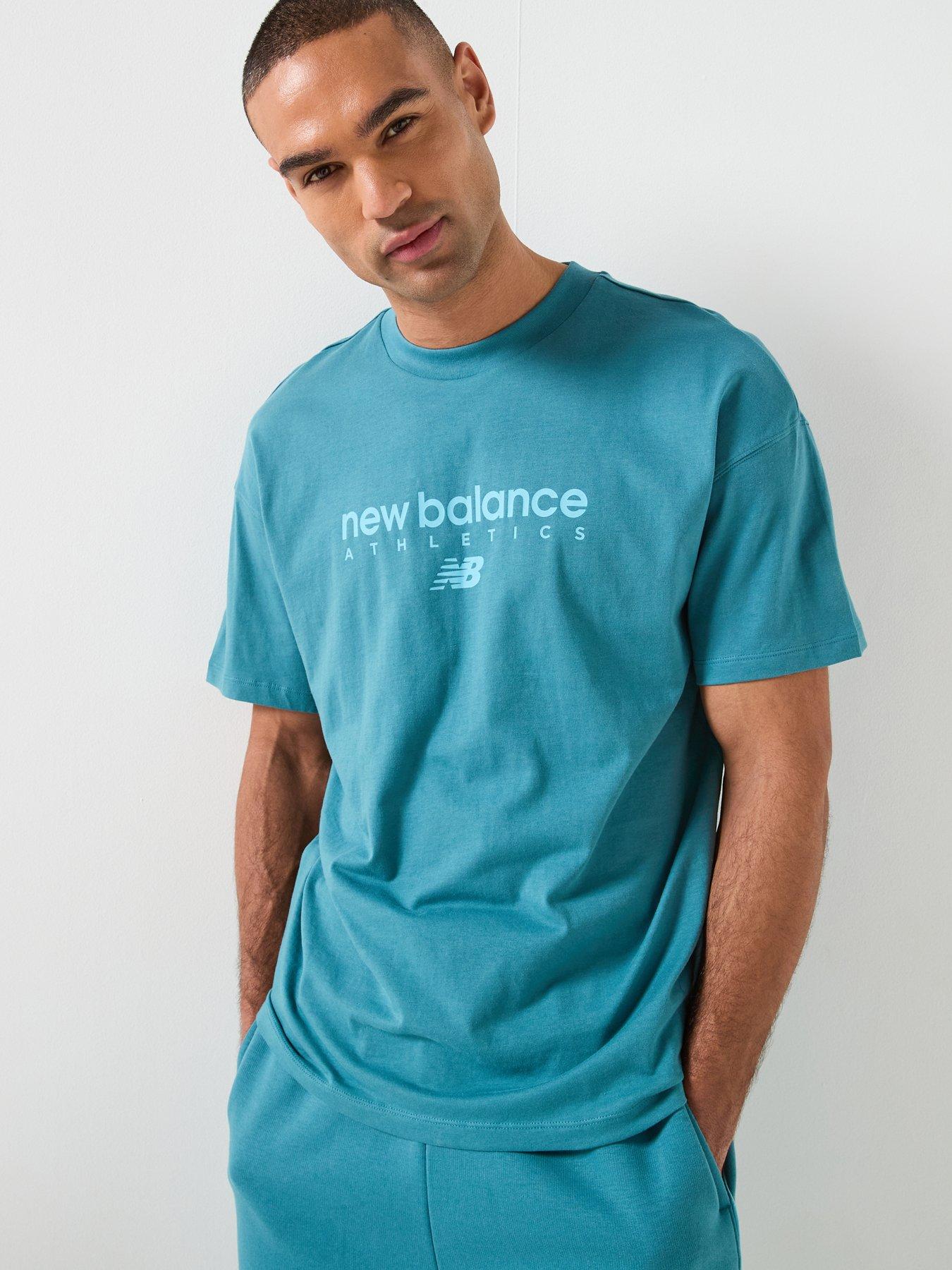 New Balance Mens Linear Graphic T-Shirt - Blue