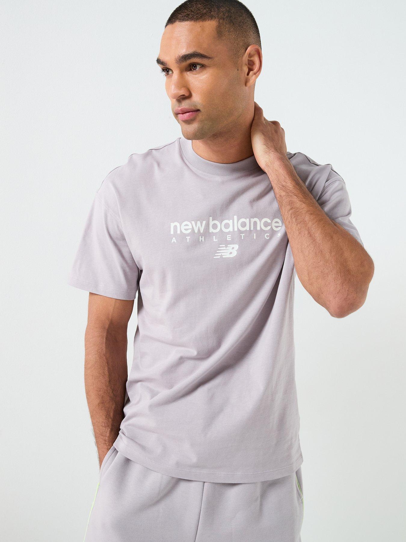 New Balance Mens Linear Graphic T-Shirt - Grey
