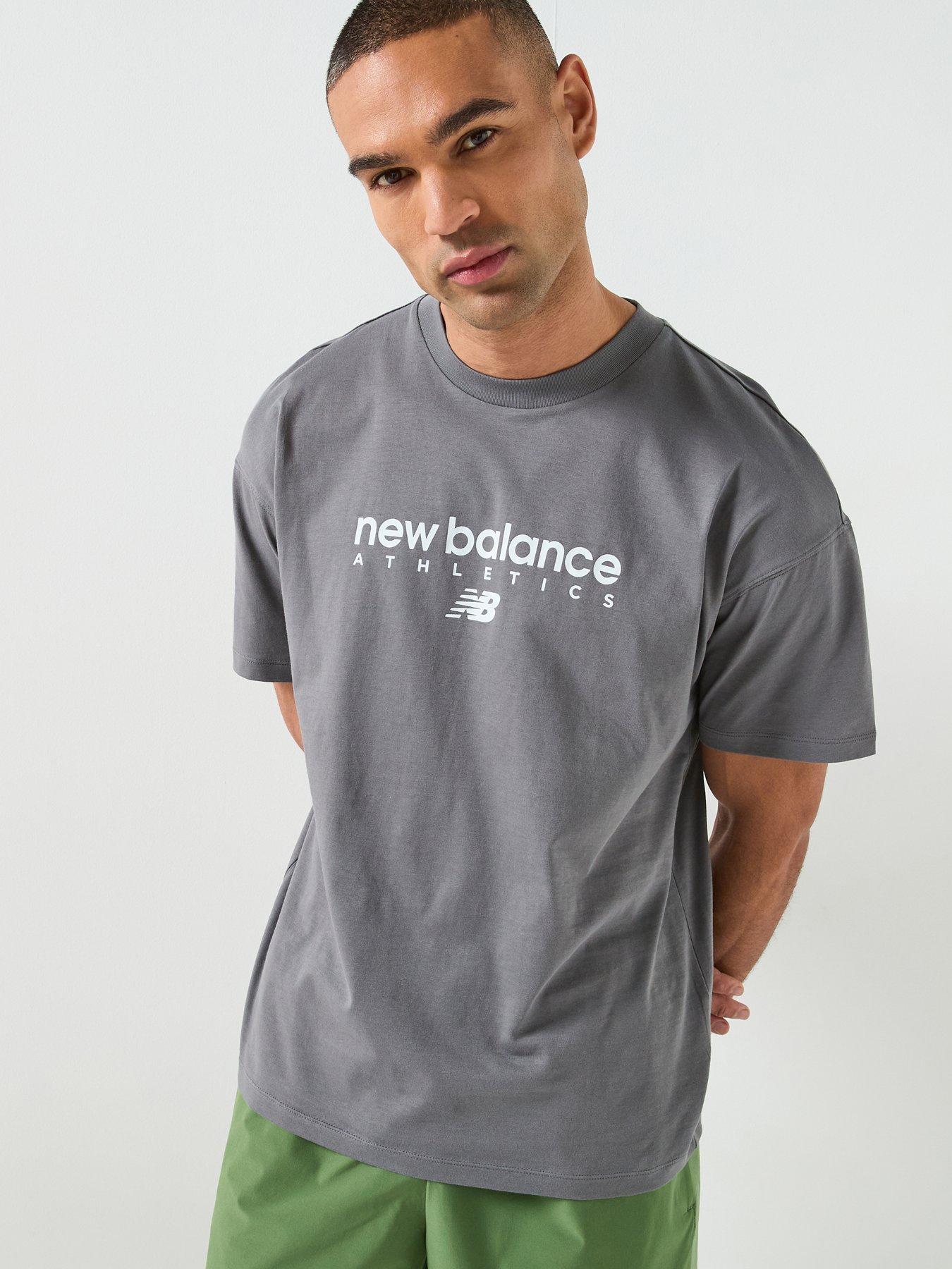 New Balance Mens Linear Graphic T-Shirt - Grey