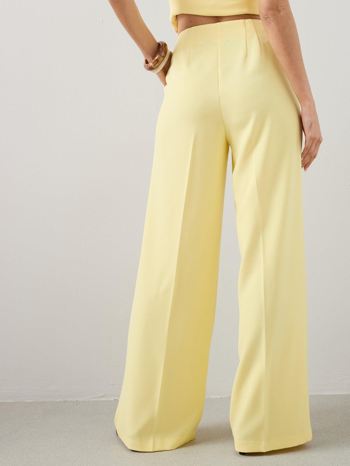 Image 2 of 5 of The Very Collection Pinstitch Wide Leg Trouser - Yellow