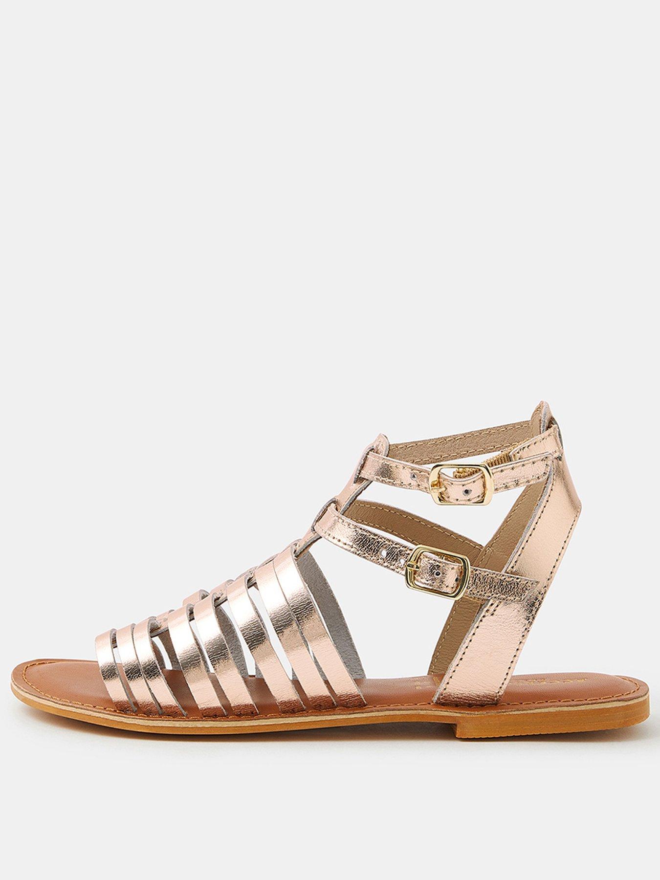 Accessorize Metallic Leather Gladiator Sandals