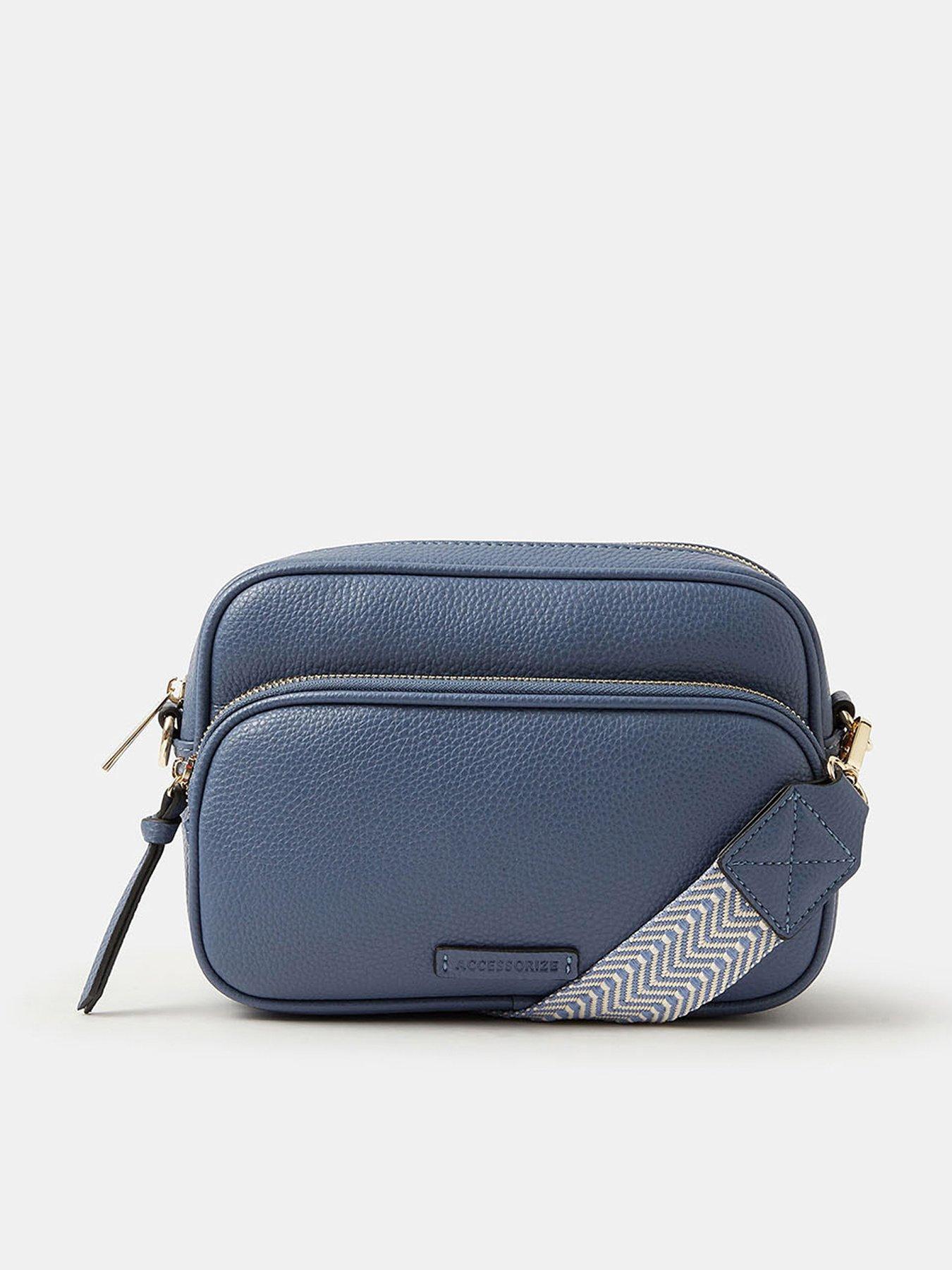Accessorize Double Zip Crossbody Bag - Blue