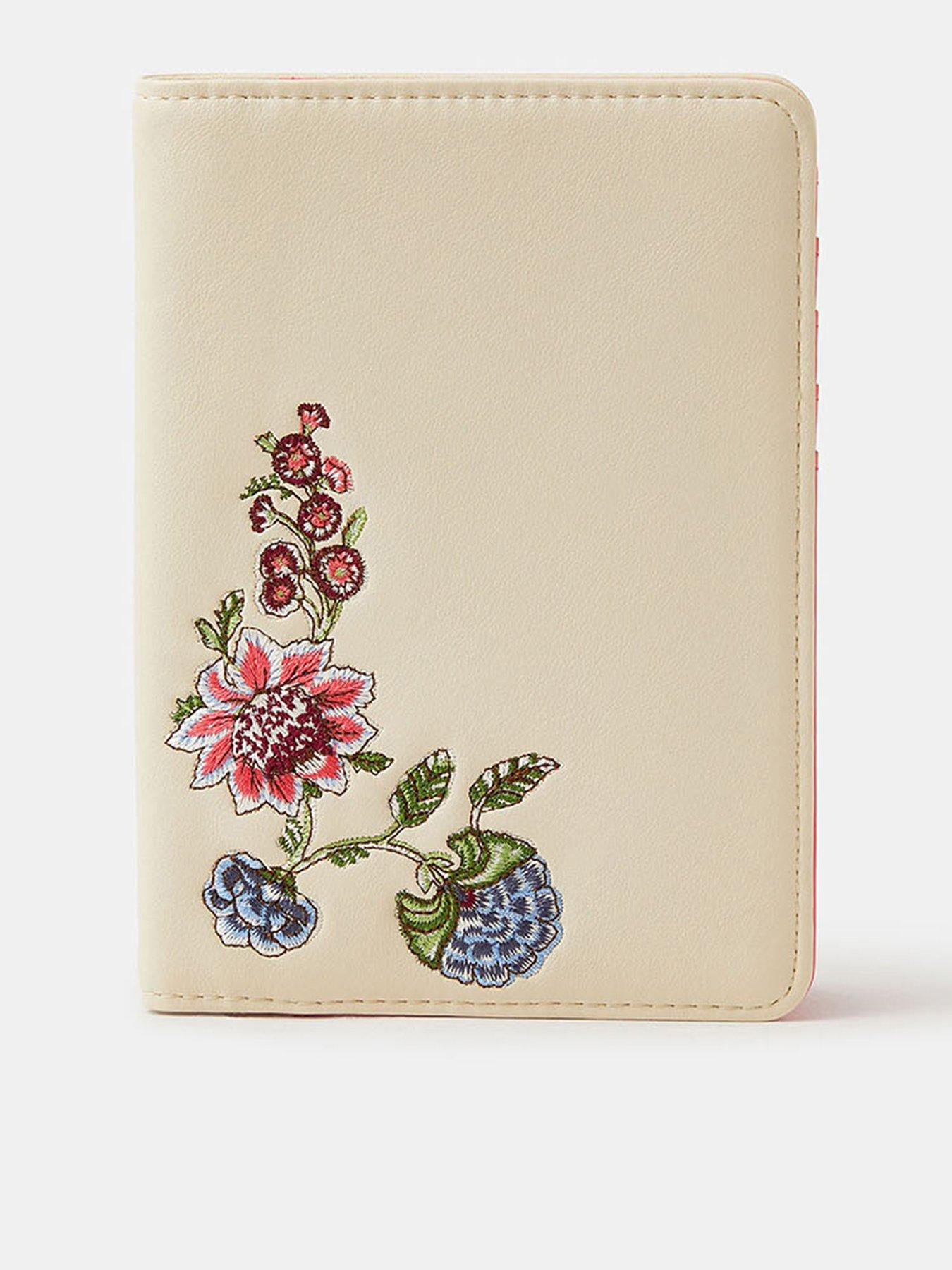 Accessorize Floral Embroidered Passport Holder