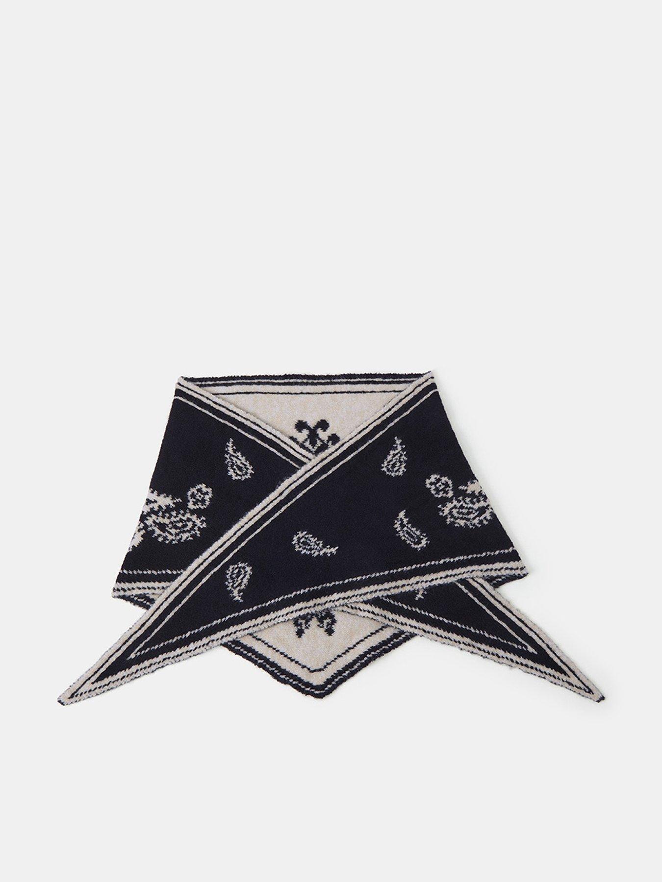 Image 1 of 4 of Accessorize Large Paisley Knitted Triangle Scarf