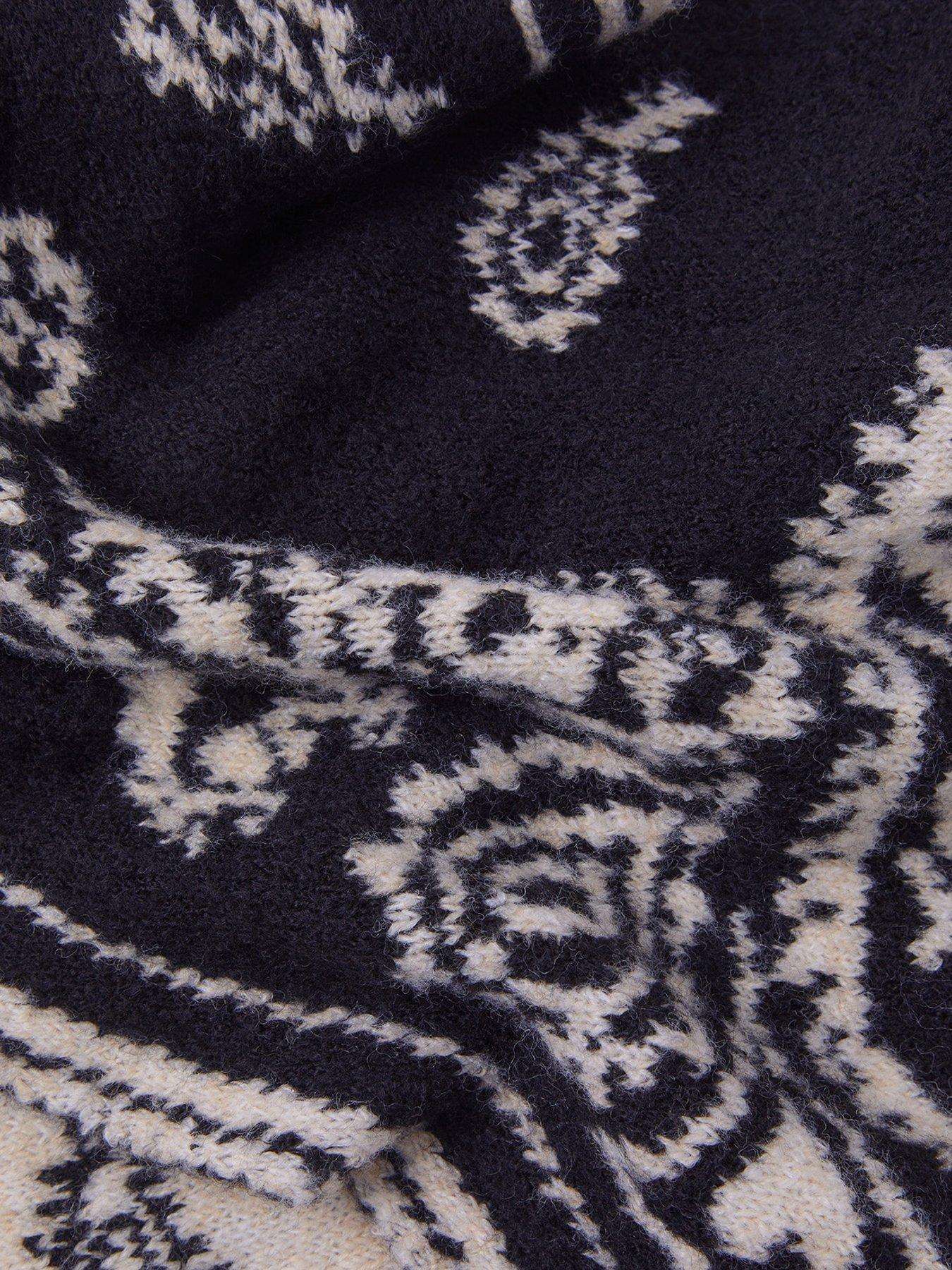 Image 3 of 4 of Accessorize Large Paisley Knitted Triangle Scarf