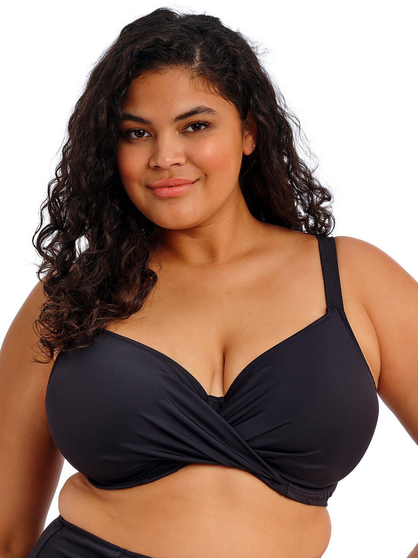 Image 1 of 2 of Elomi Plain Sailing Underwire Plunge Bikini Top - Black