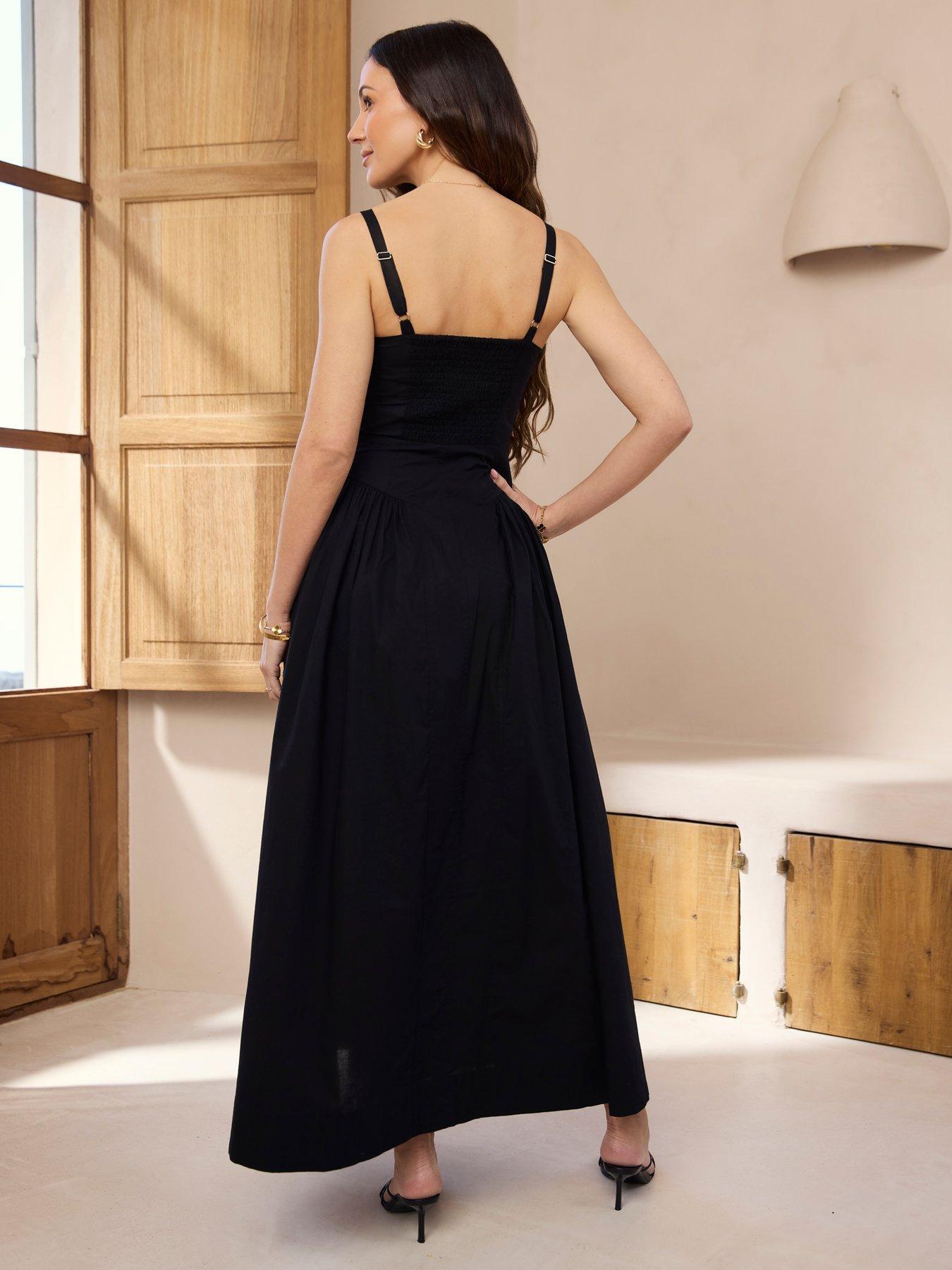 Michelle Keegan Seam Detail Midaxi Dress - Black | Very