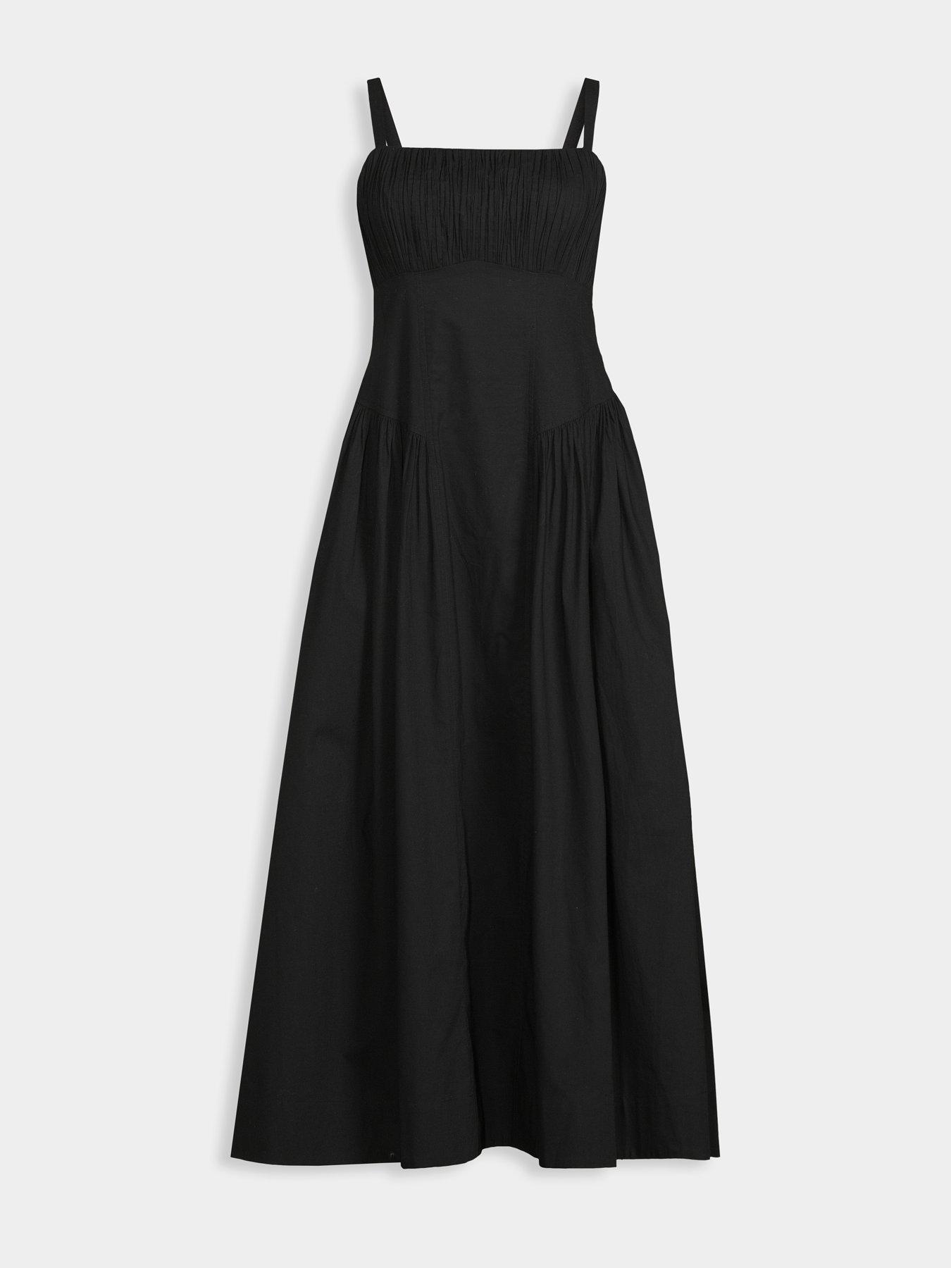 Image 5 of 5 of Michelle Keegan Seam Detail Midaxi Dress - Black