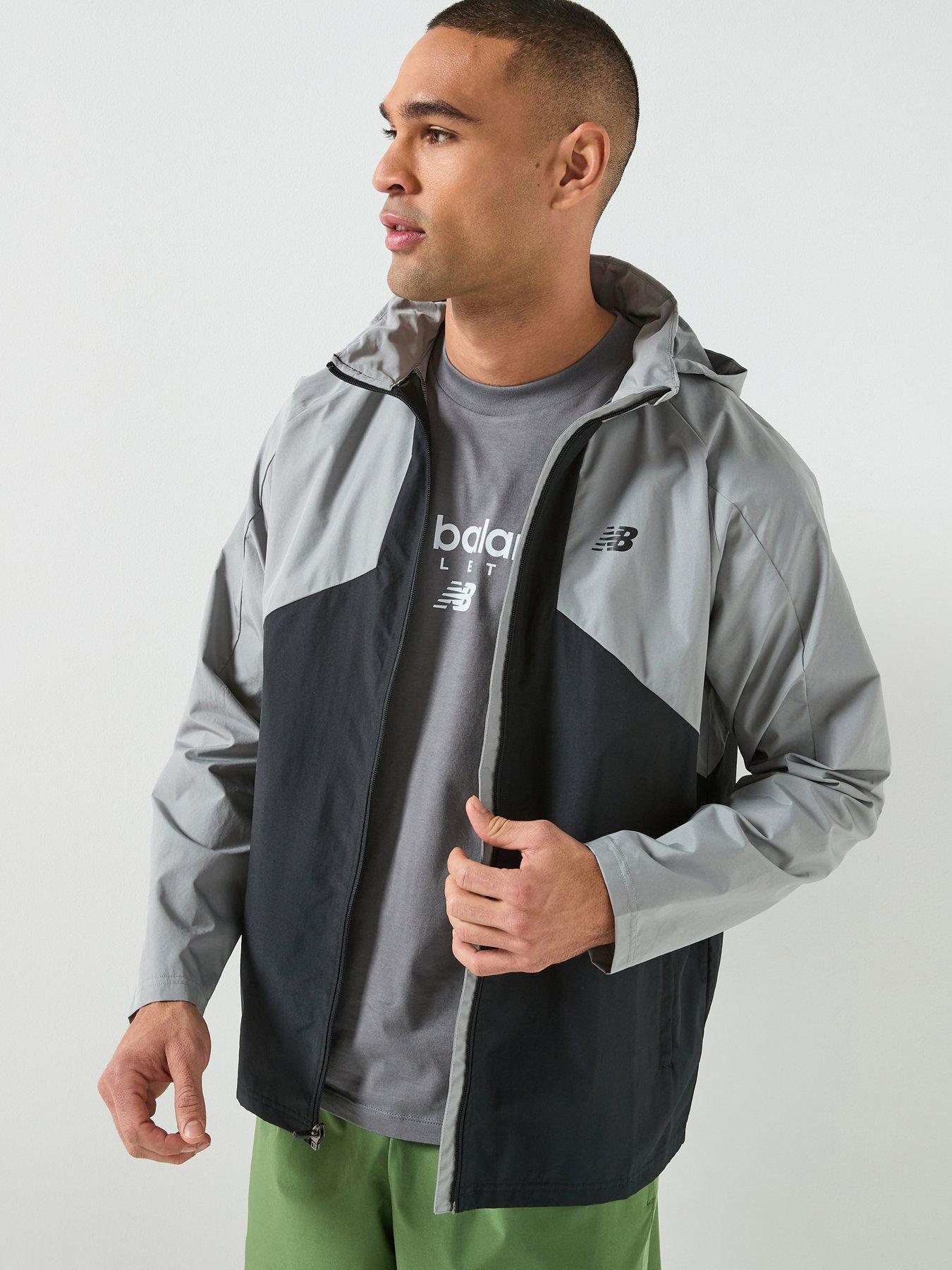 New Balance Mens Active Woven Jacket, Grey, Size M, Men