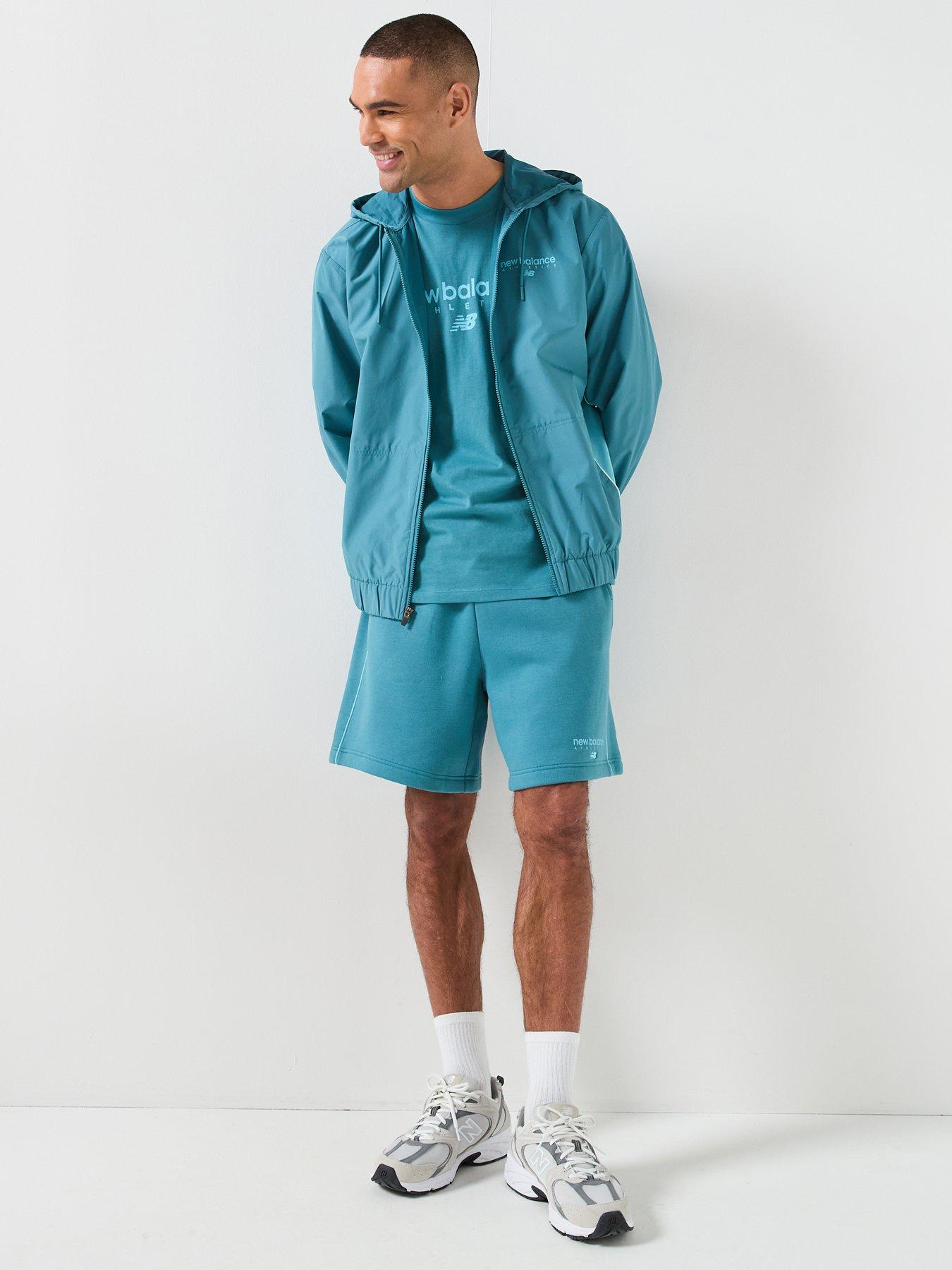 Image 3 of 6 of New Balance Mens Linear Graphic Woven Jacket - Blue