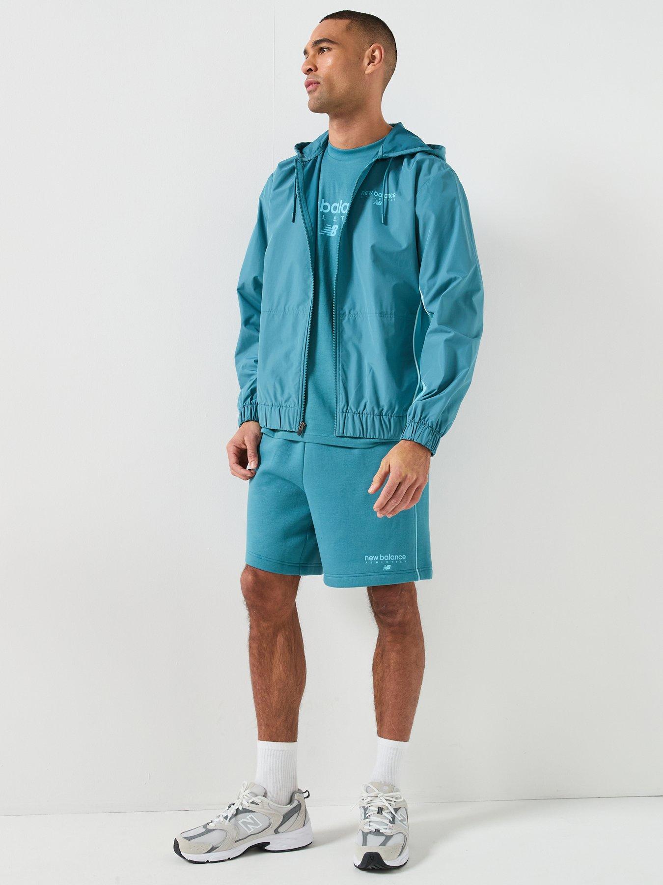 Image 6 of 6 of New Balance Mens Linear Graphic Woven Jacket - Blue