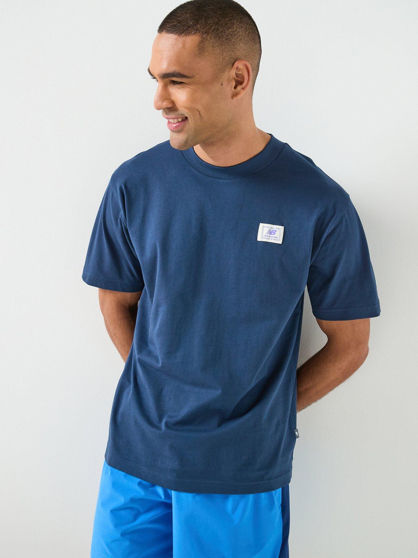 New Balance Mens Woven Label T-Shirt - Blue