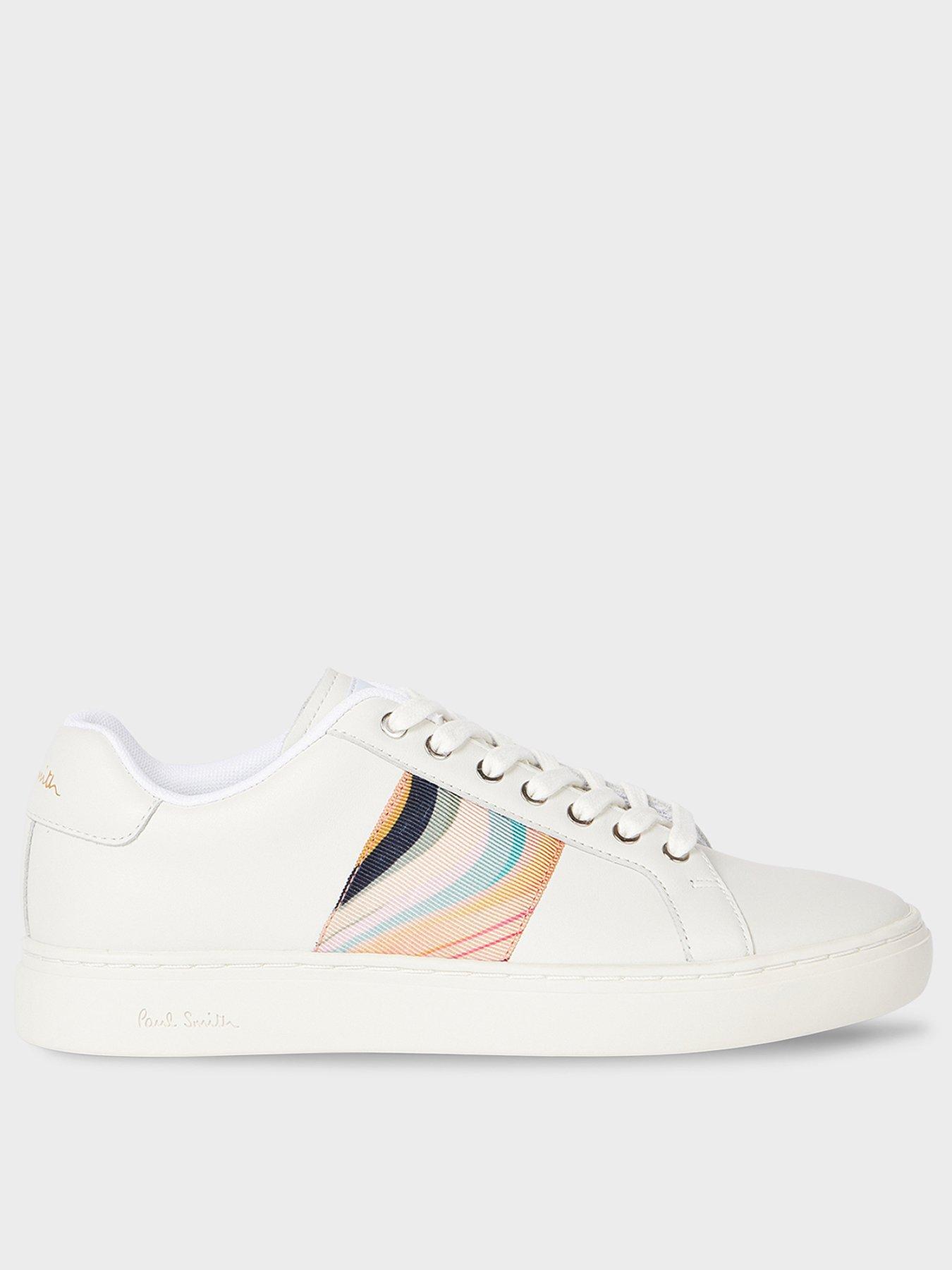 PS PAUL SMITH Womens Shoe Lapin Swirl Side Panel Trainers - White