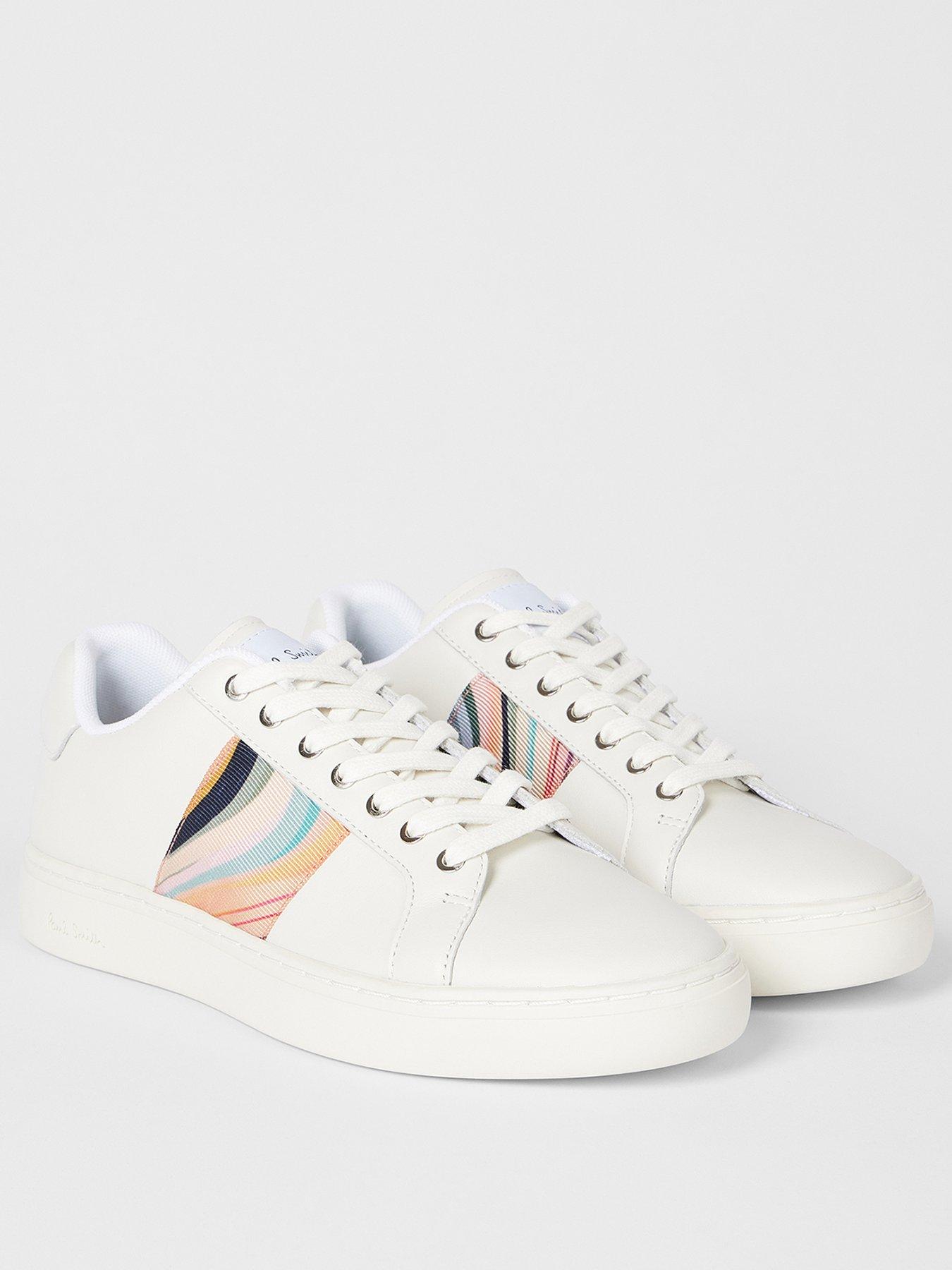 PS PAUL SMITH Womens Shoe Lapin Swirl Side Panel Trainers - White
