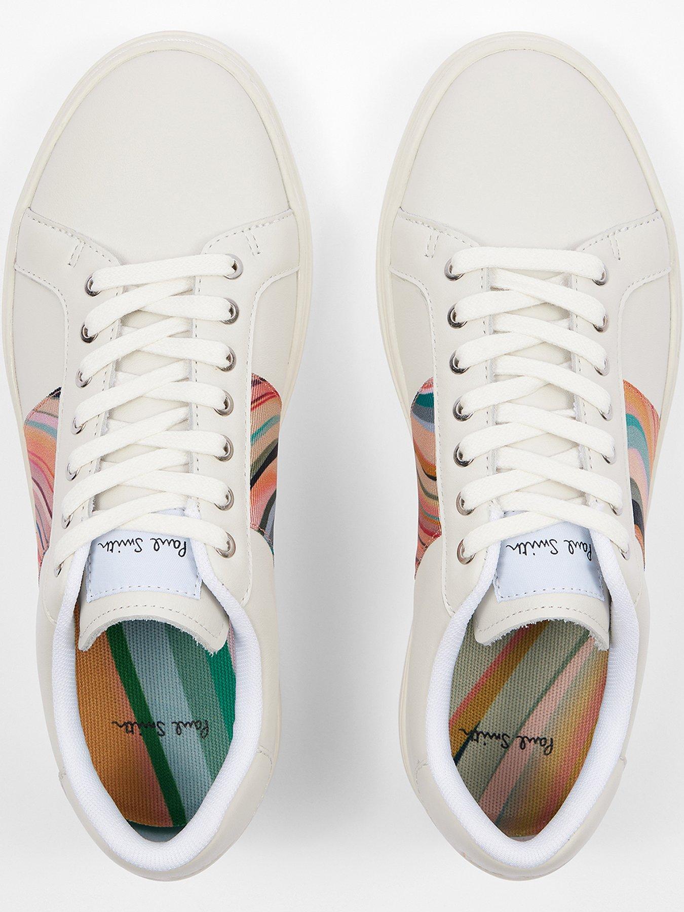 PS PAUL SMITH Womens Shoe Lapin Swirl Side Panel Trainers - White