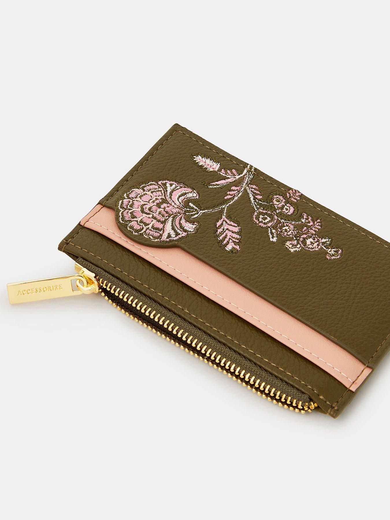 Image 3 of 3 of Accessorize Floral Embroidered Card Holder