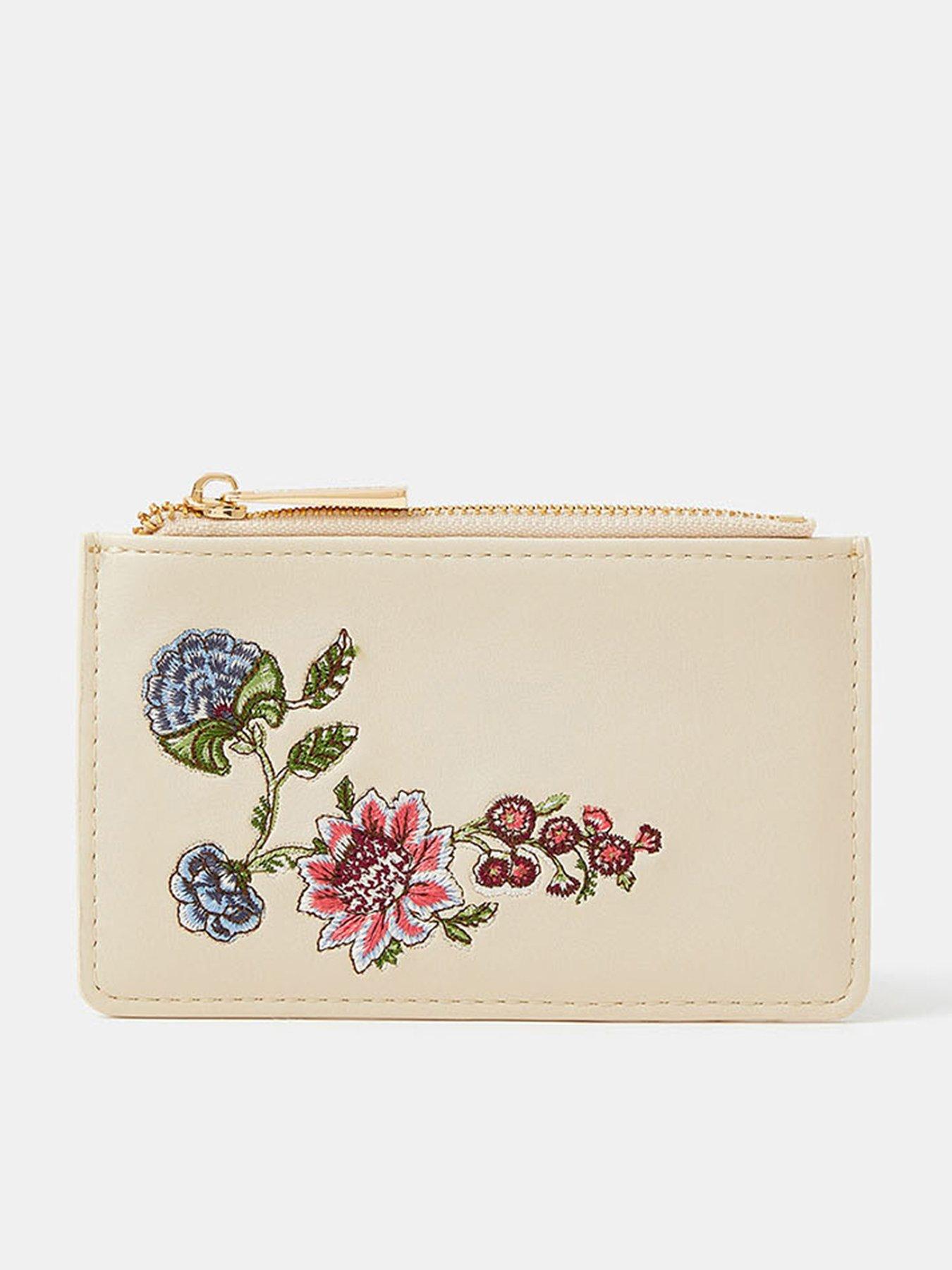 Accessorize Floral Embroidered Card Holder