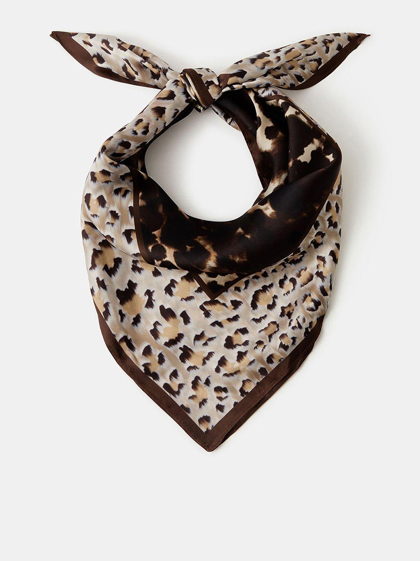Accessorize Animal Print Square Satin Scarf