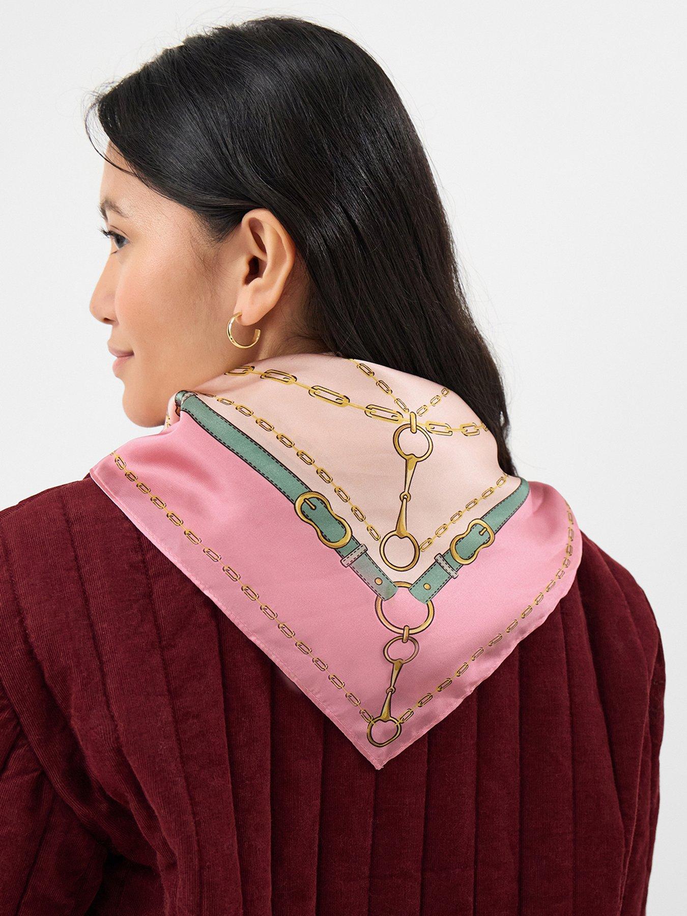 Image 2 of 3 of Accessorize Chain Print Square Satin Scarf