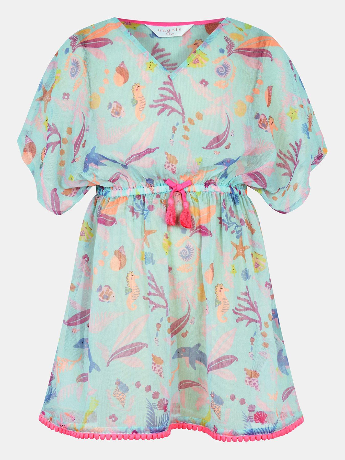 Accessorize Girls Sea Life Printed Kaftan - Multi