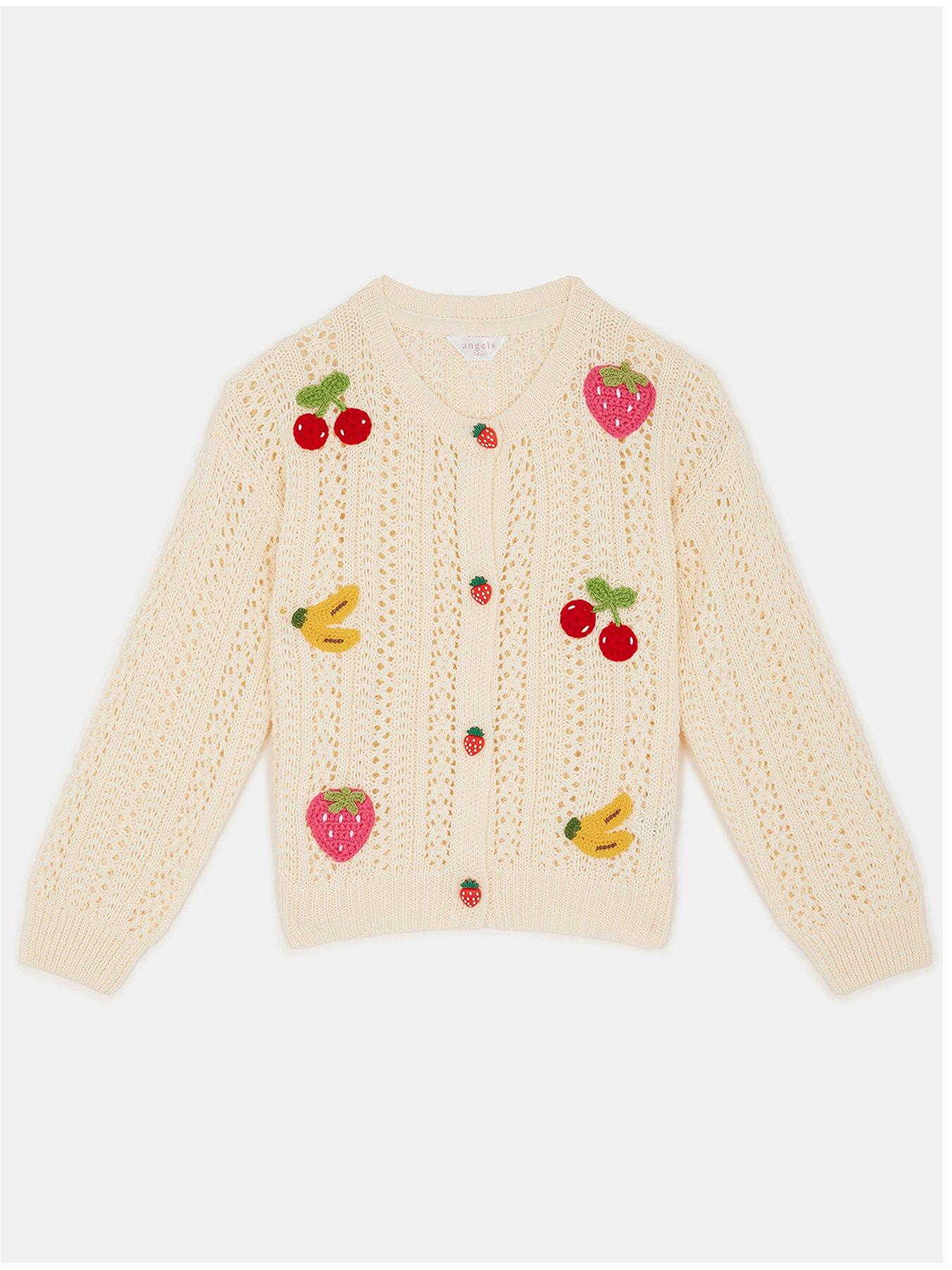 Accessorize Girls Fruit Cardigan - Light Cream