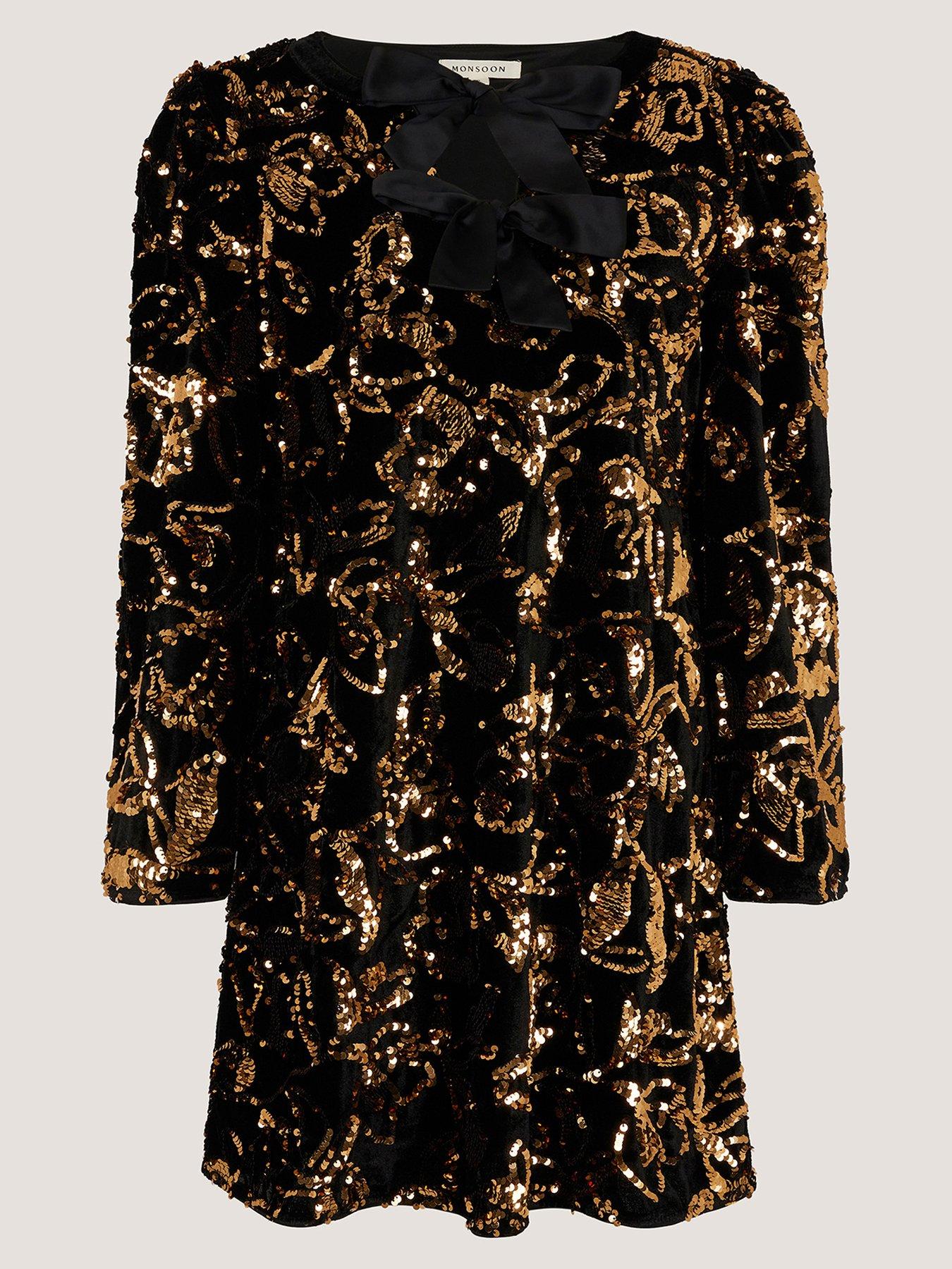 sequin tunic dress uk Et Vous Black Sequin Tunic Dress - 8
