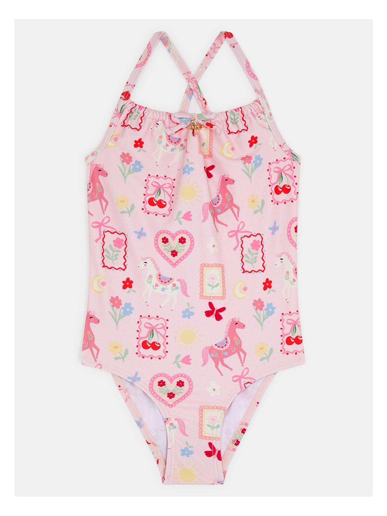 Accessorize Girls Prairie Print Swimsuit - Multi