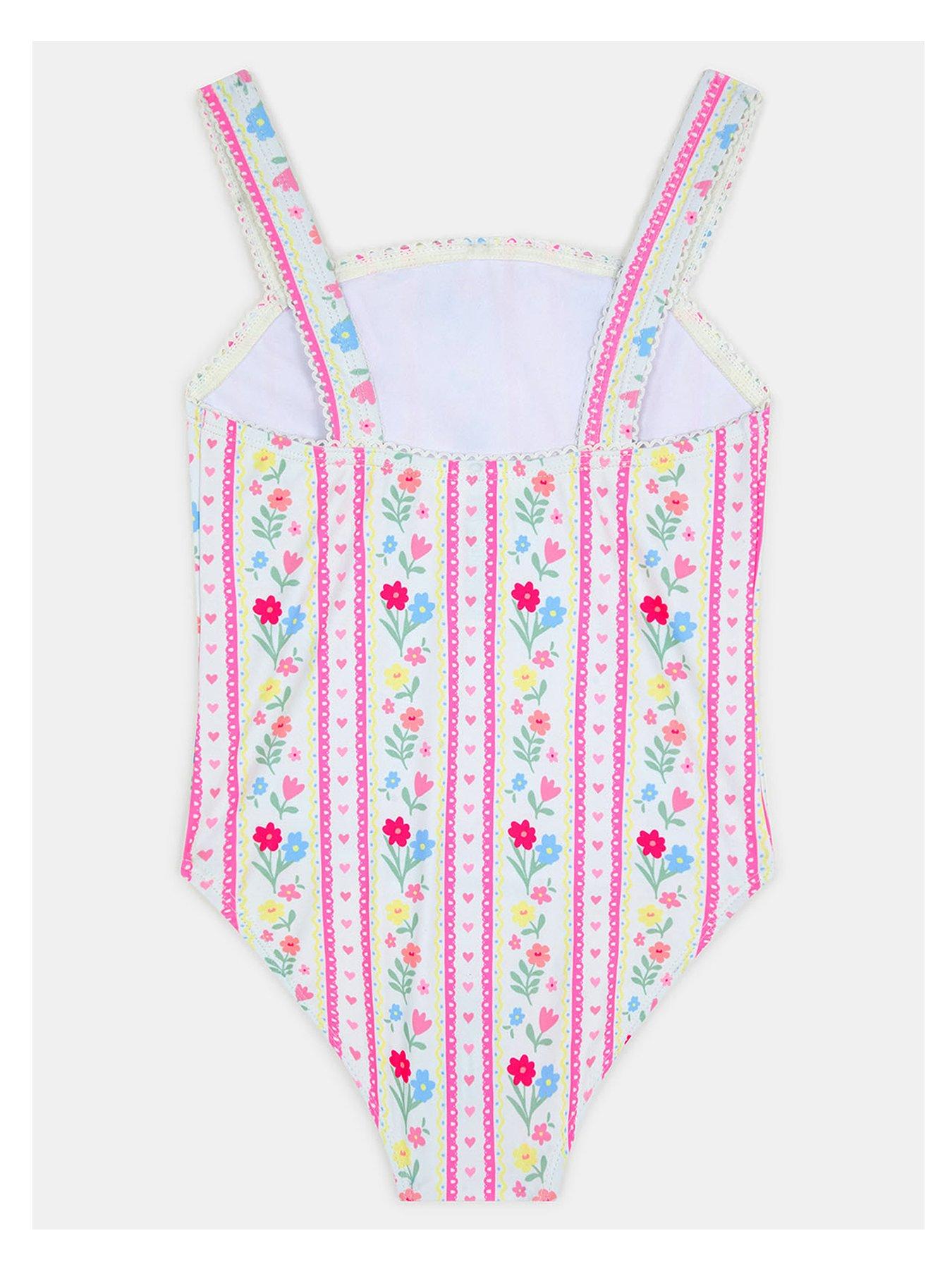 Image 2 of 3 of Accessorize Girls Prairie Floral Swimsuit &amp; Scrunchie - Multi