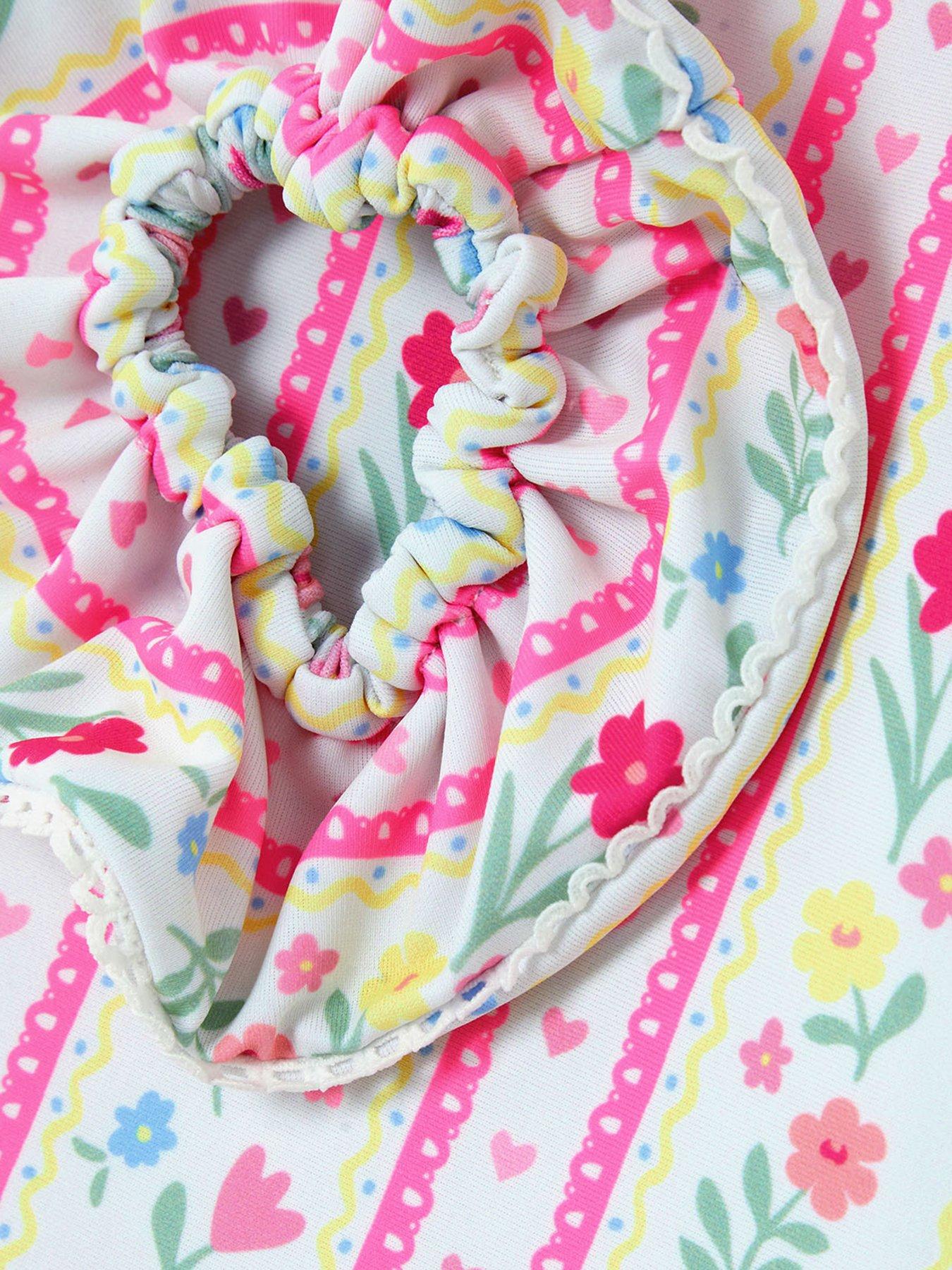 Image 3 of 3 of Accessorize Girls Prairie Floral Swimsuit &amp; Scrunchie - Multi