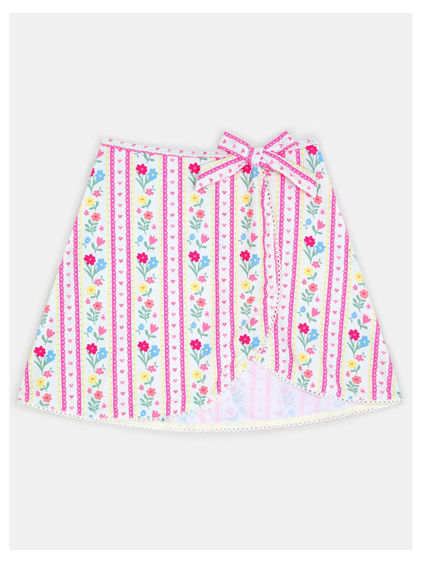 Accessorize Girls Prairie Floral Swim Skirt, Multi, Size Age: 11-12 Years