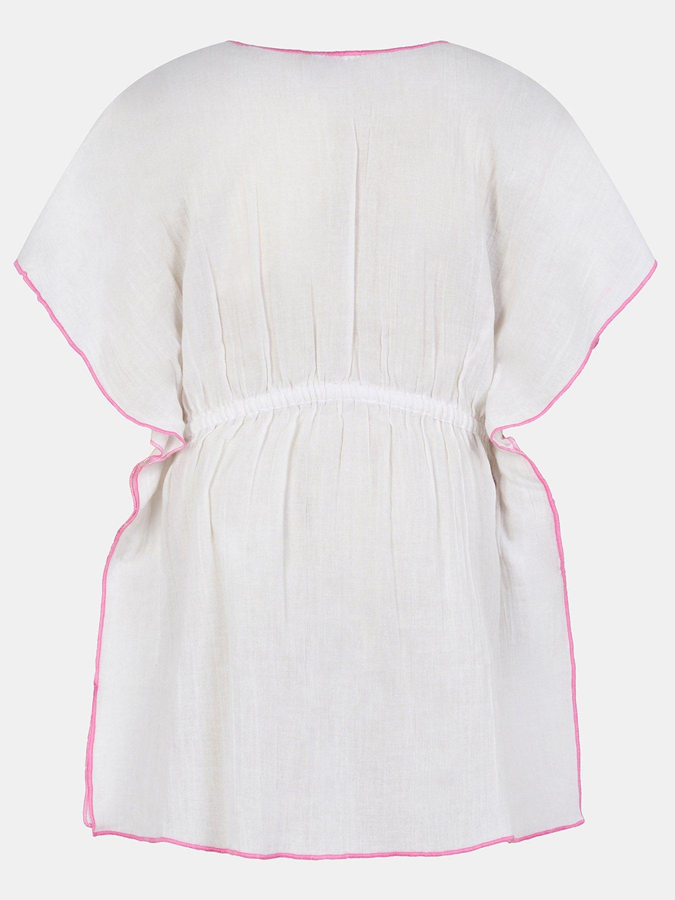 Image 2 of 3 of Accessorize Girls Embroidered Kaftan - White