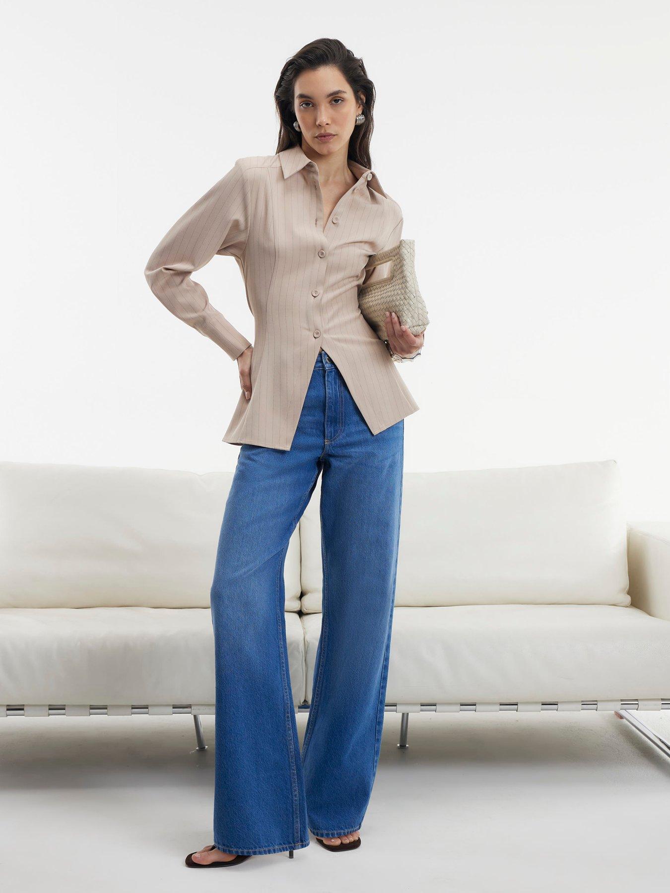 River Island Celine Relaxed Straight Jeans - Blue