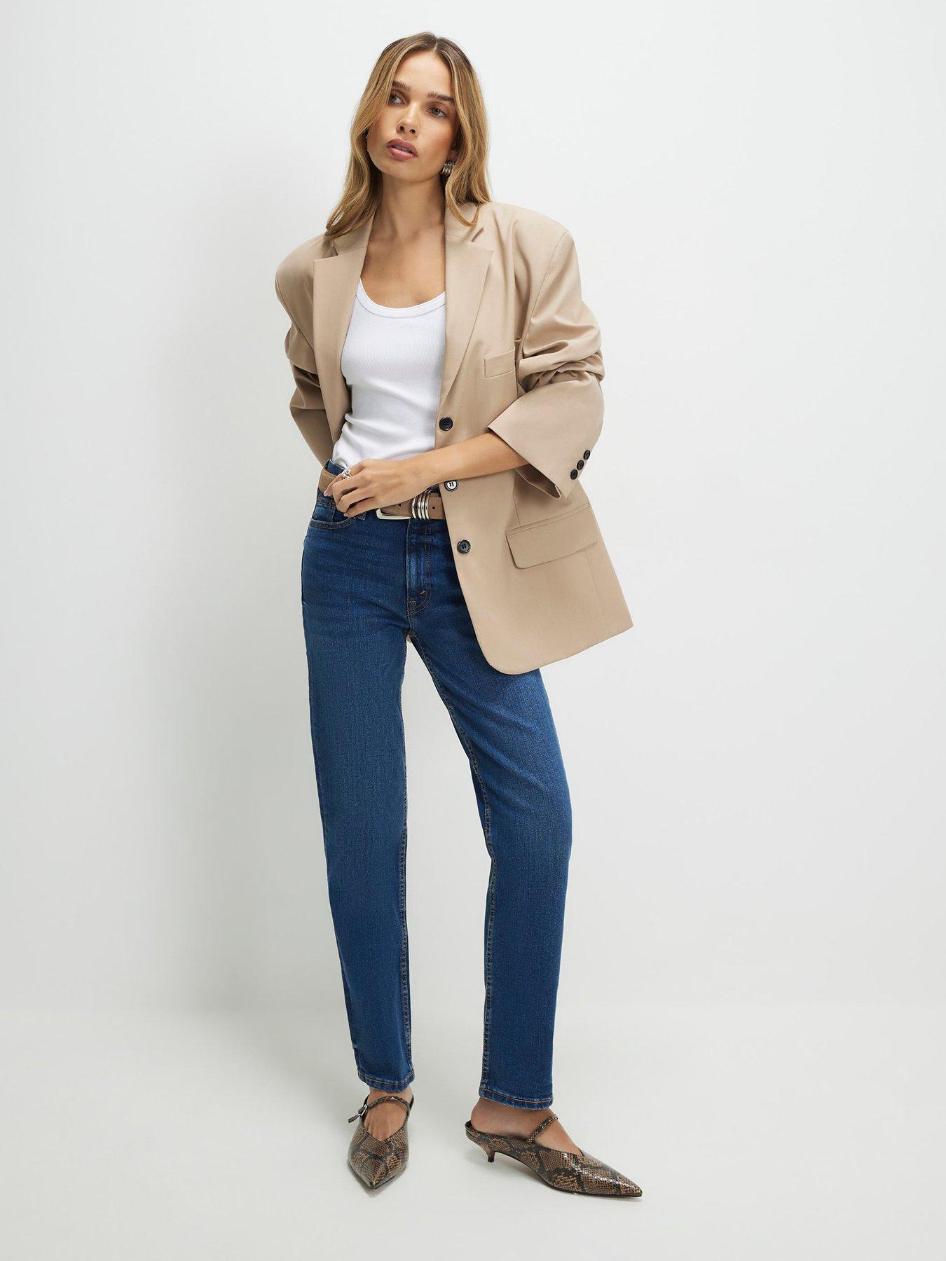 River Island High Rise Ankle Slim Velma Jeans - Blue