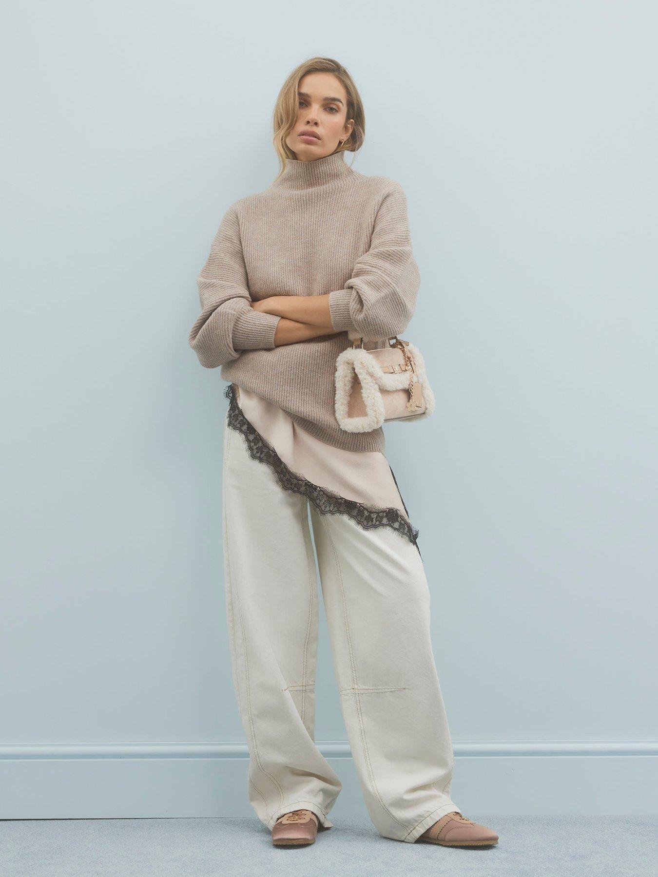 River Island Funnel Jumper - Beige