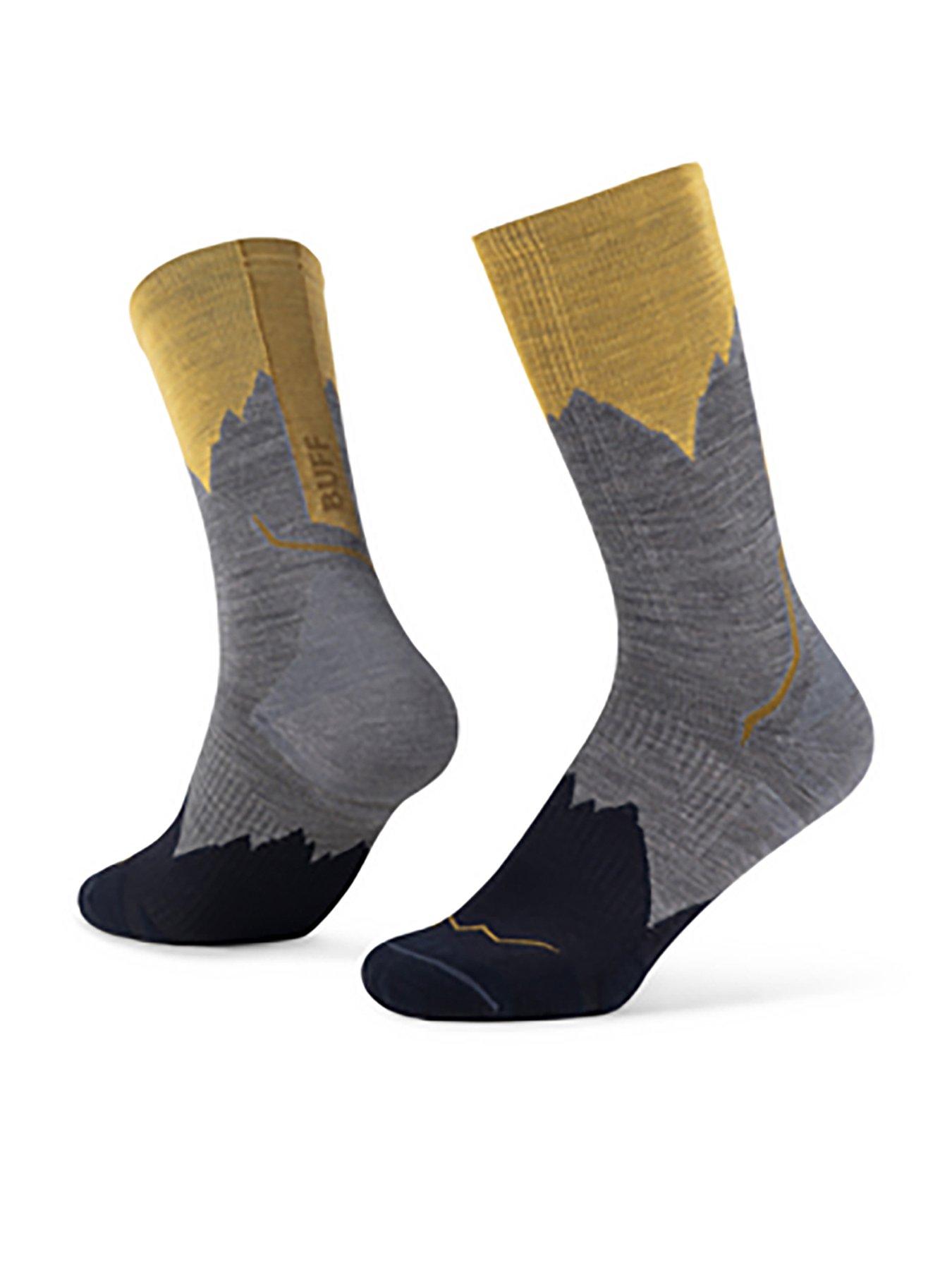 Buff (L, Grey) Merino Lightweight Hiking Crew Socks - Image 2