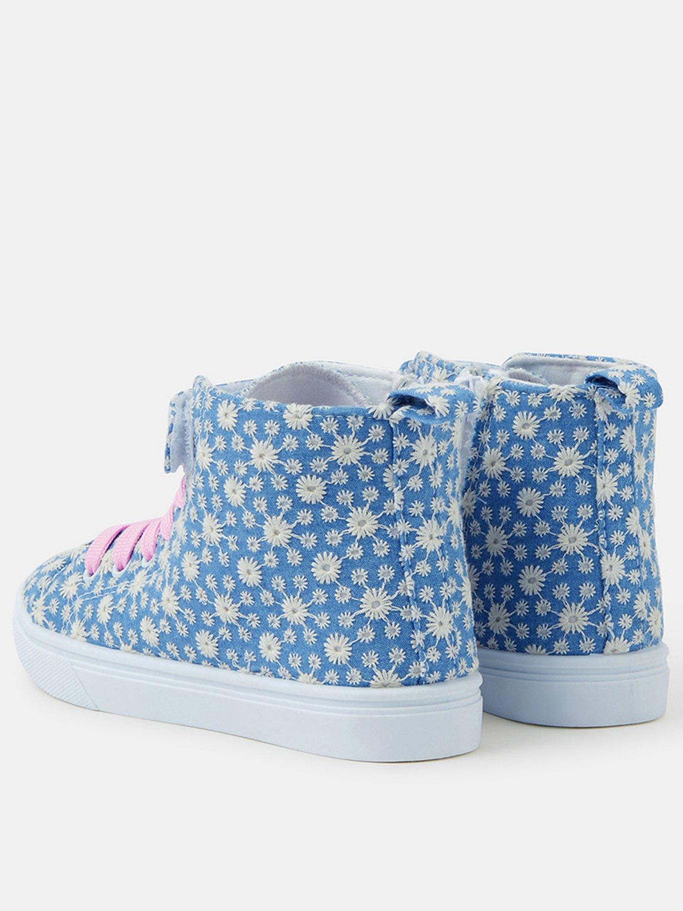 Image 3 of 3 of Accessorize Girls Broderie Hi-Top Trainers - Blue