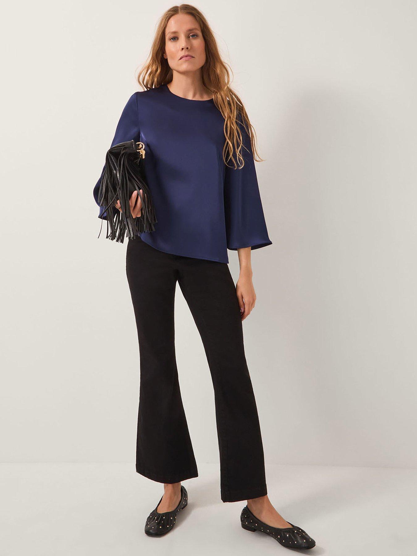 Image 3 of 5 of Monsoon Ingrid Satin Top - Blue