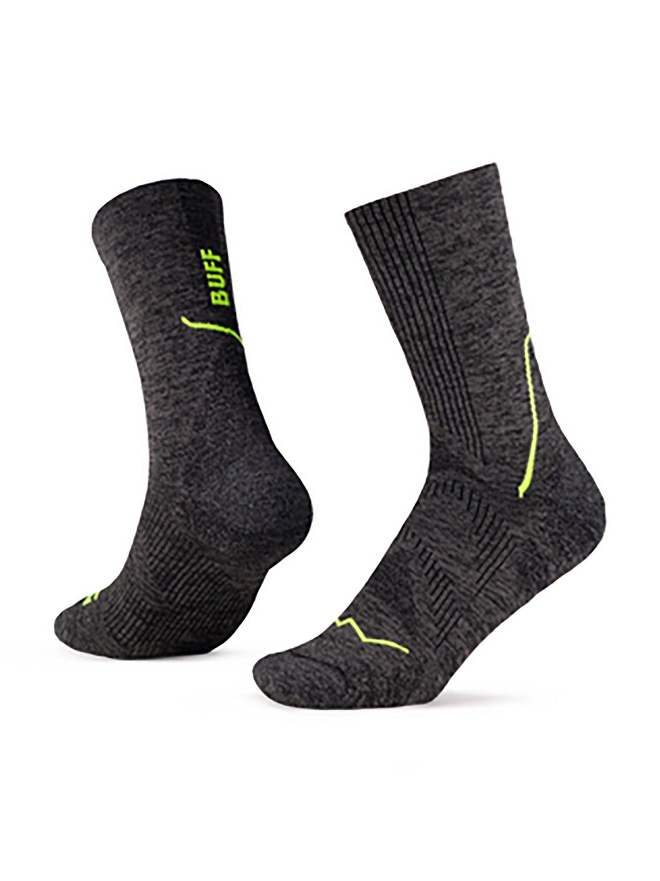 Buff Coolnet Crew Sock-black, Black, Size L, Men