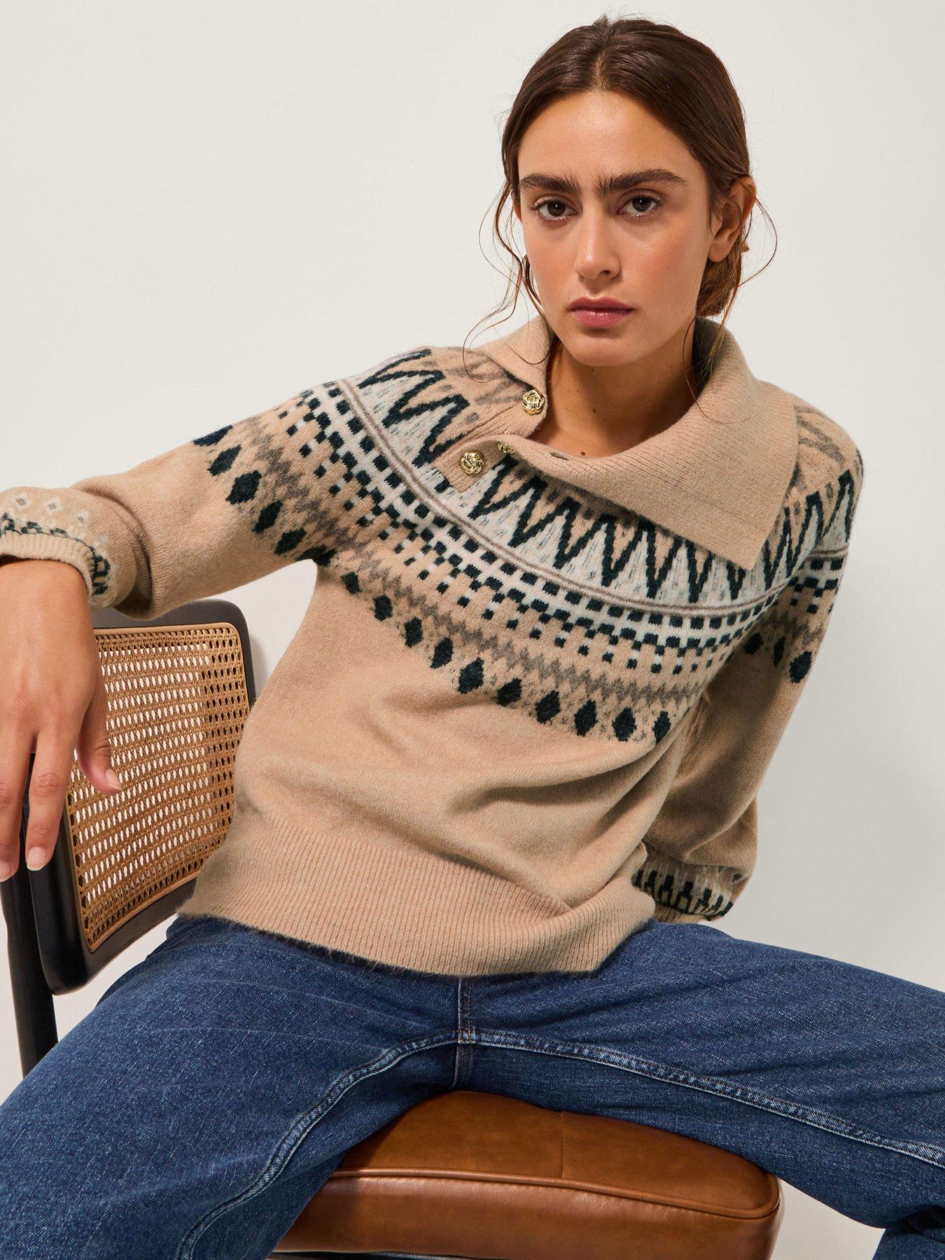 Monsoon Fifi Fairisle Jumper - Brown