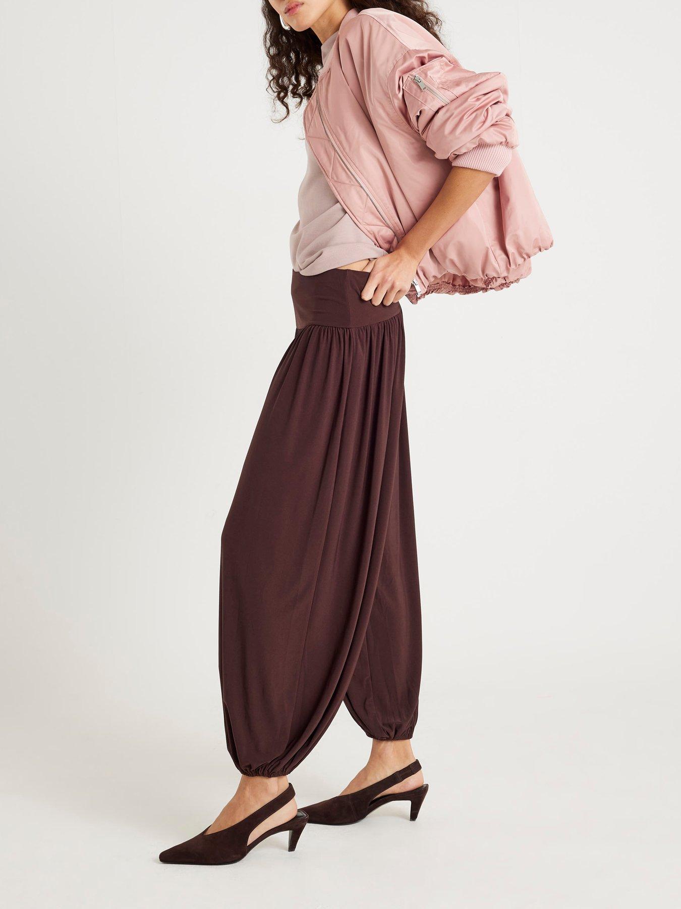 Image 3 of 6 of River Island Balloon Leg Trousers - Brown