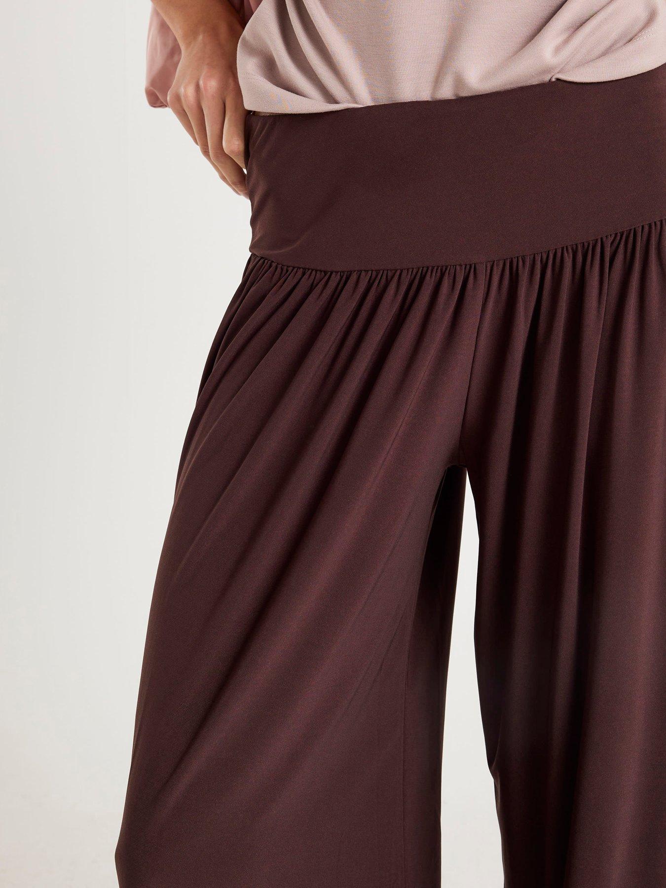 Image 4 of 6 of River Island Balloon Leg Trousers - Brown