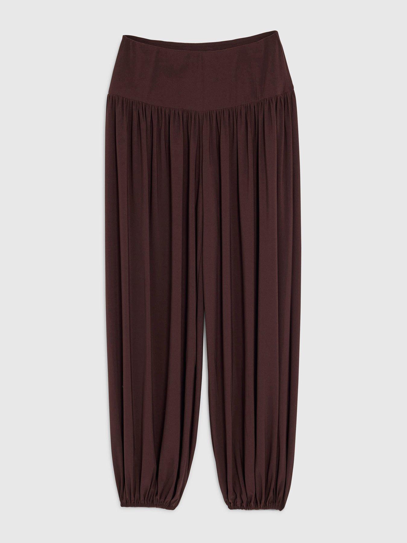 Image 5 of 6 of River Island Balloon Leg Trousers - Brown